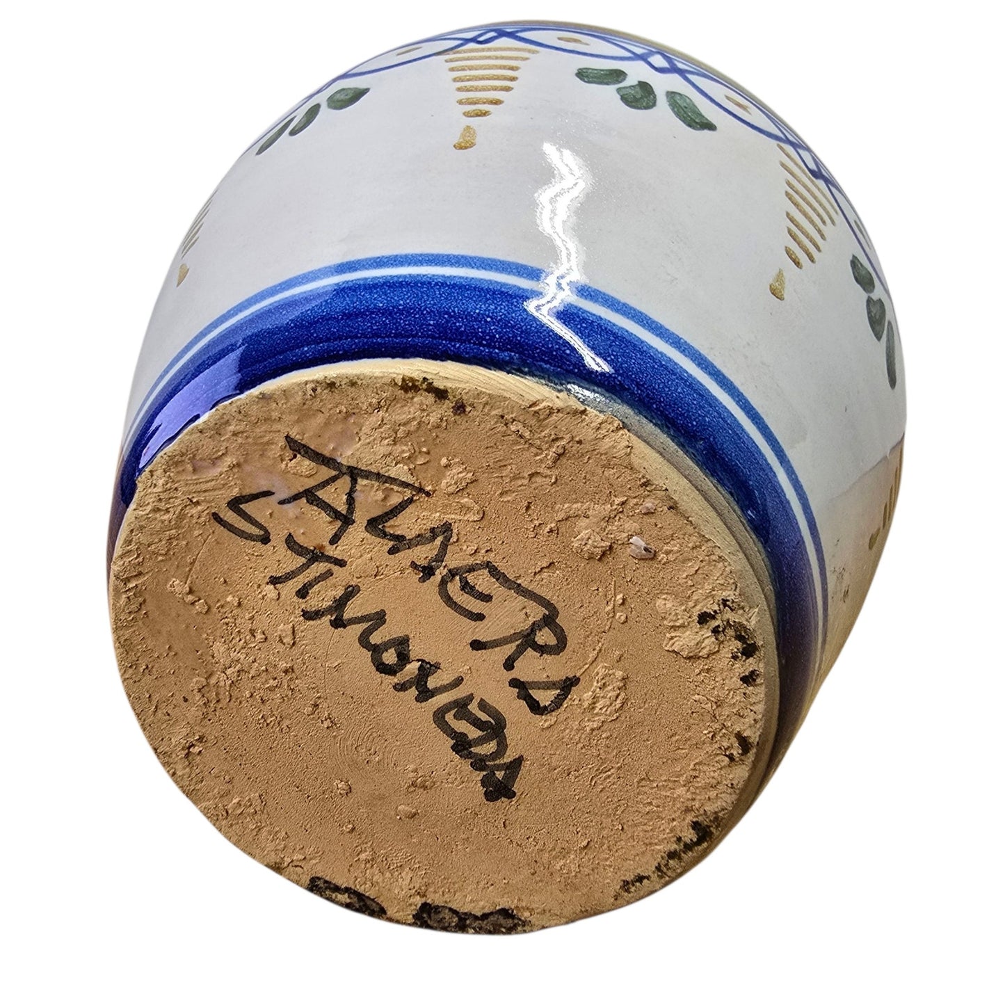 Talavera Water Pitcher Signed S Timoneda Handpainted Mediterranean Farmhouse 8"