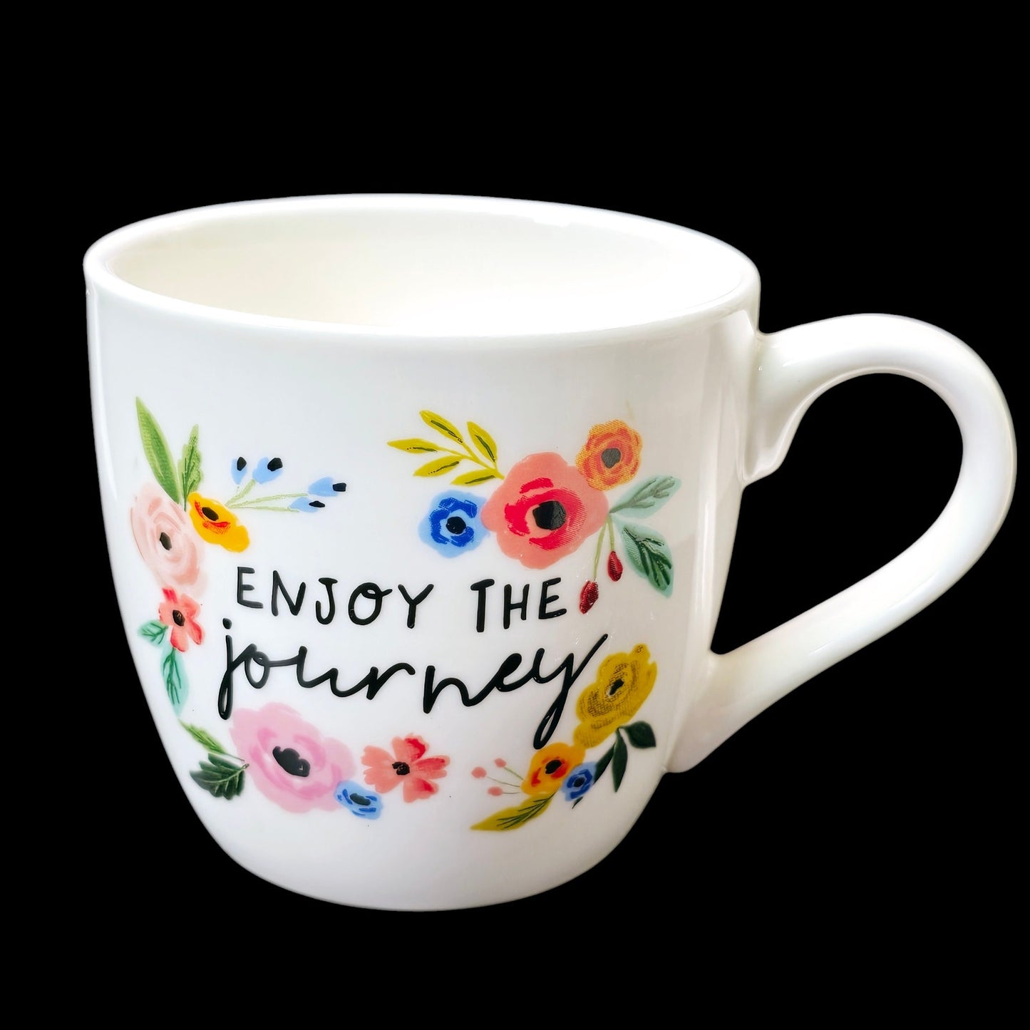 Floral Coffee Mug Enjoy the Journey