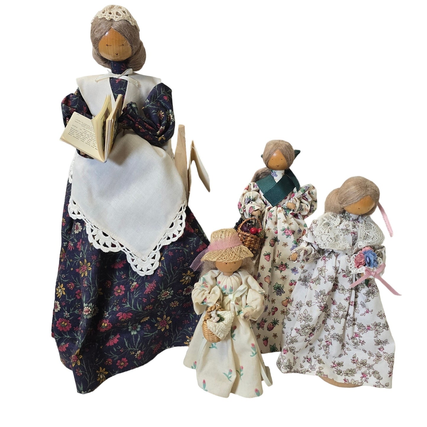 Colonial Pine Baroness Dolls Handcrafted Wooden Dowel Dolls Aunt Bea Storyteller