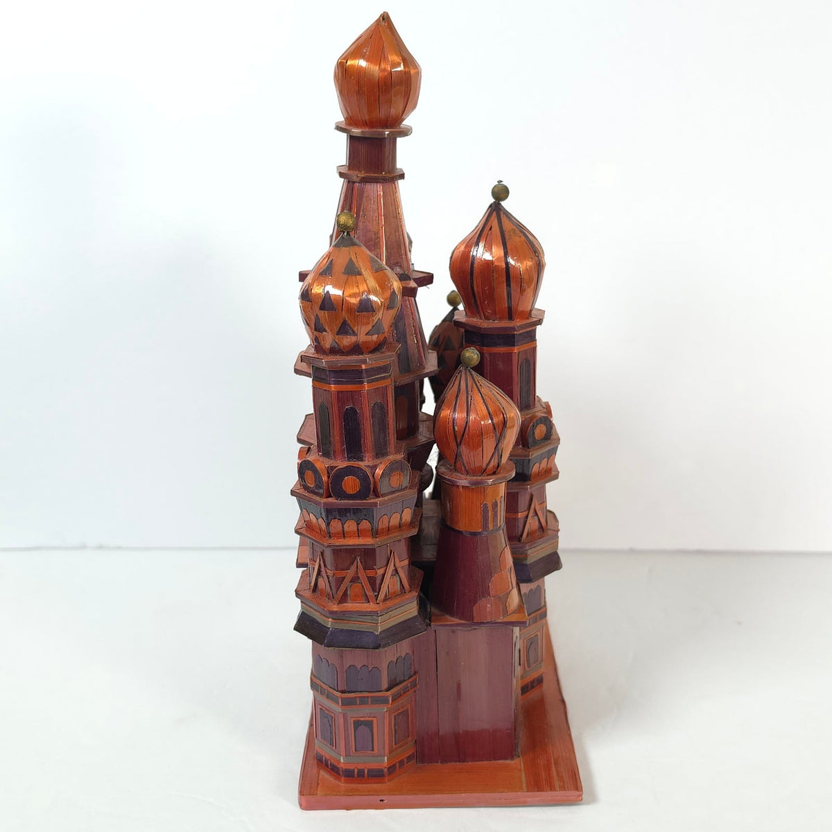 Vintage Saint Basil's Cathedral Straw Marquetry Souvenir Model