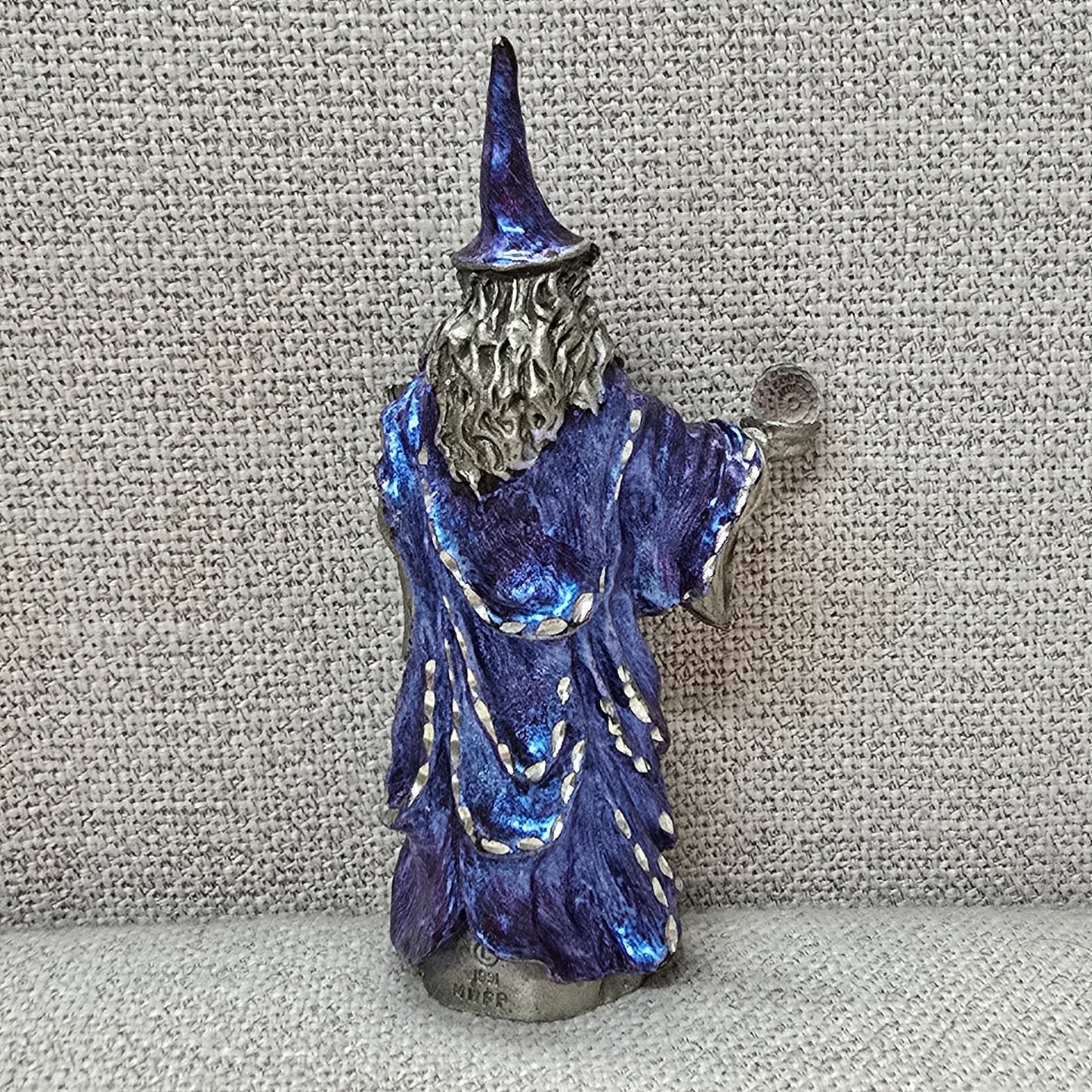 MWFP 1991 Masterworks Pewter Warlock Wizard Spell Master Mini Figurine 5", Flaw