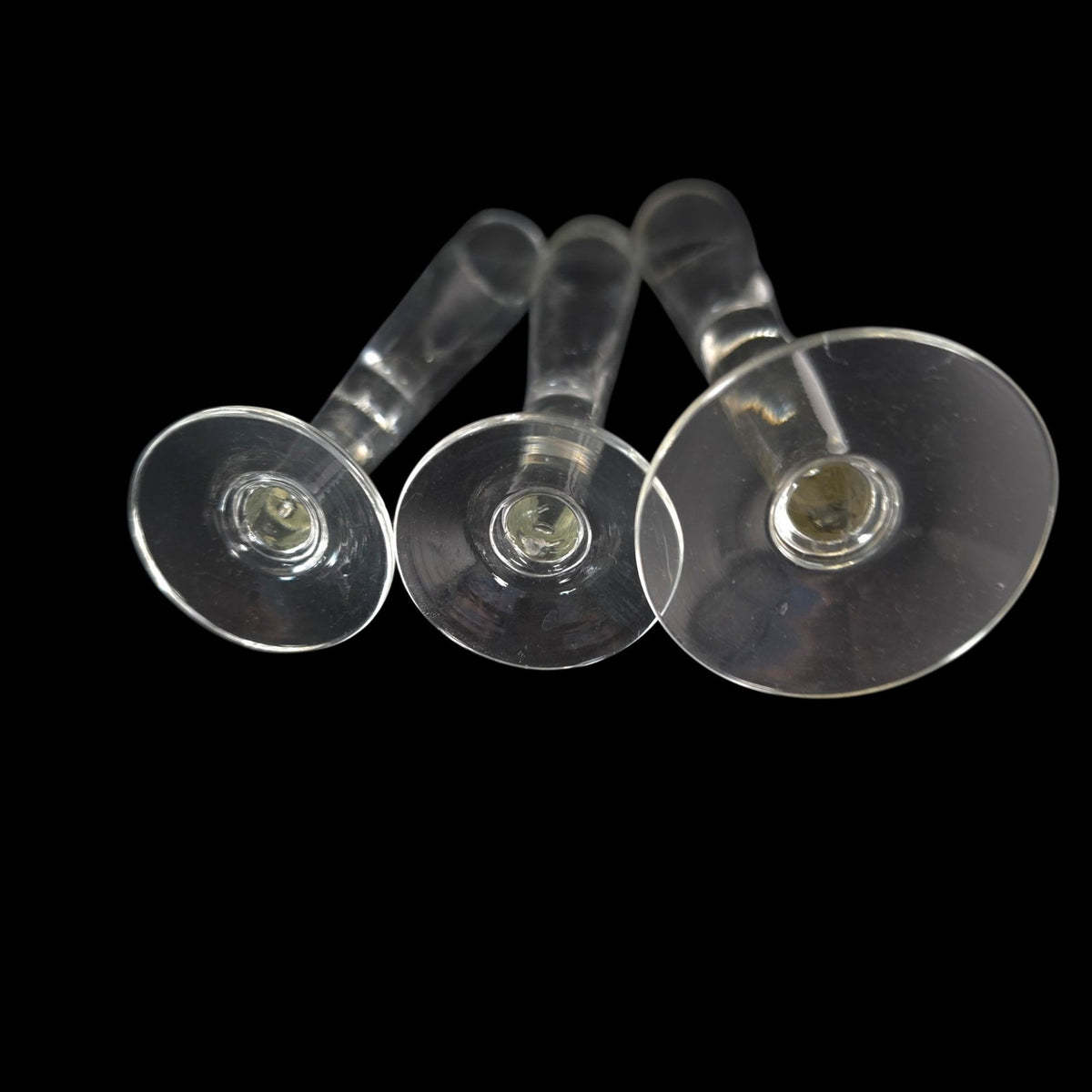 Clear Glass Cordial Liqueur Flutes Set of 3 Two Heights Bud Vase Trio