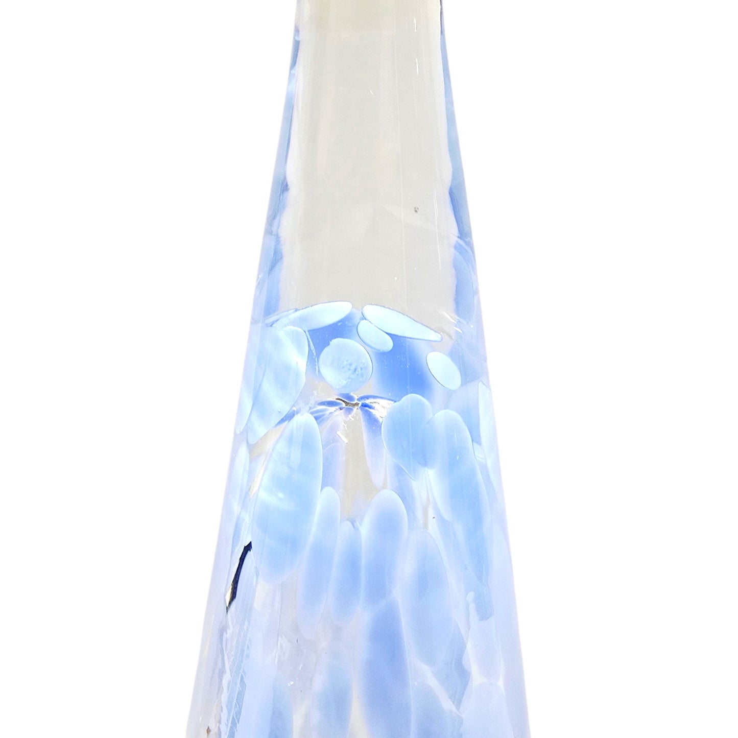 Handblown Art Glass Tree Periwinkle Blue Swirl Hollow 11" H