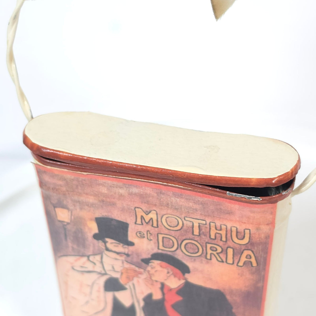 Steinlen Mothu et Doria Hanging Tin Wall Pocket Match Pencil Holder French Art