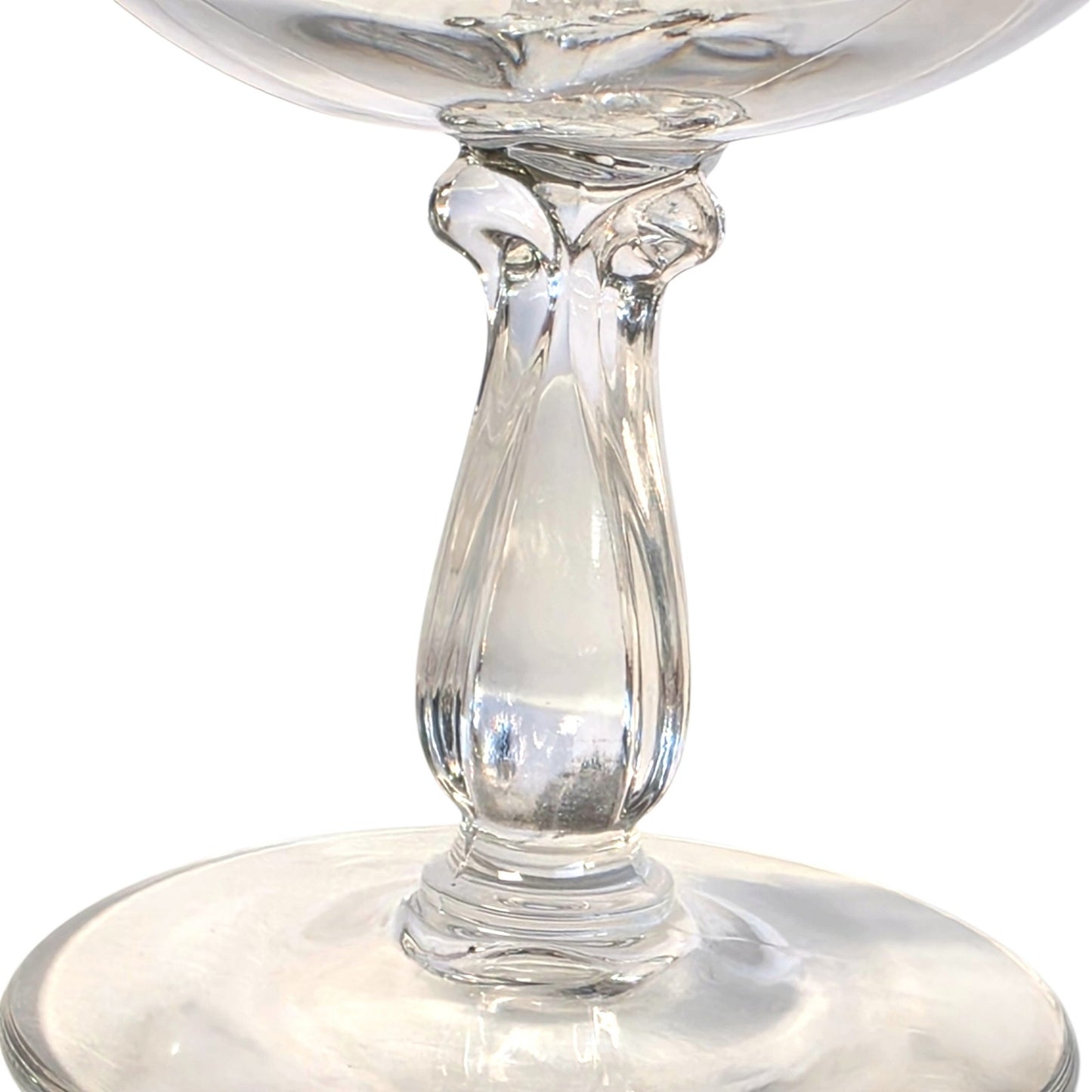 Vintage Fostoria Clear Glass Lidded Pedestal Jar UV Reactive MCM Elegant Glass