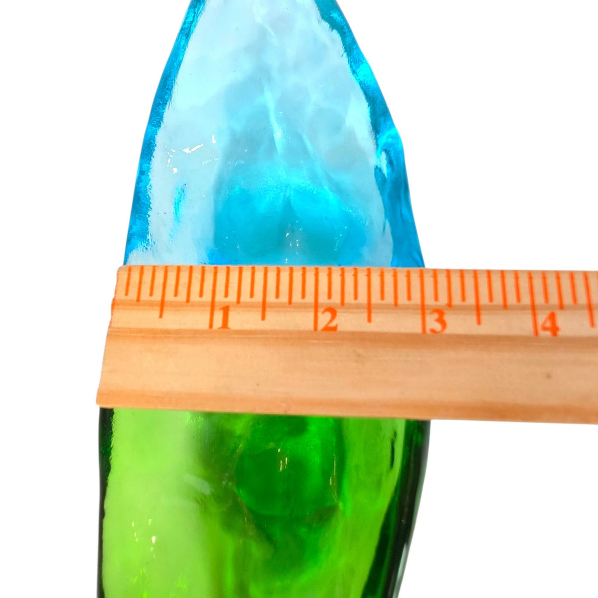 Recycled Sea Glass Console Dish Two-Toned Aqua and Green Long Trinket Tray