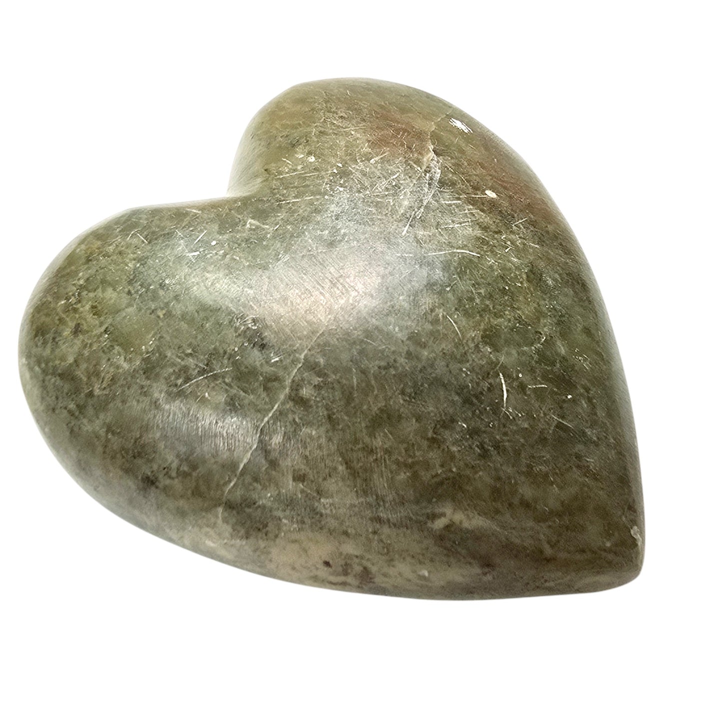 Hand-Carved Heart Stone Paperweight, Heart-Shaped Carved Rock Paperweight