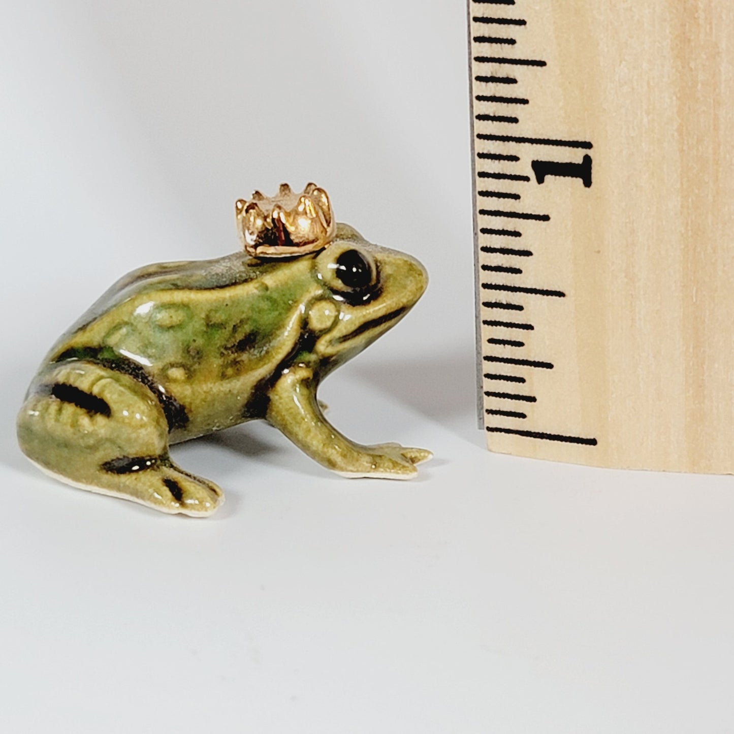 Hagen Renaker Gold Crown Frog Prince Ceramic Miniature Figurine, Retired