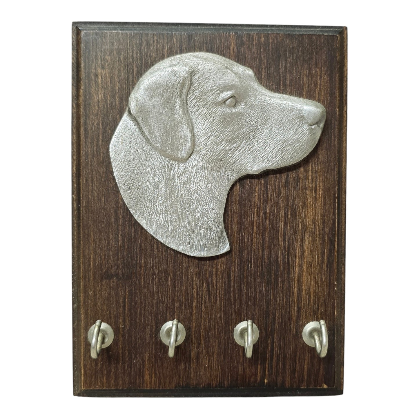 Wood and Metal Labrador Dog Leash Holder Key Hook