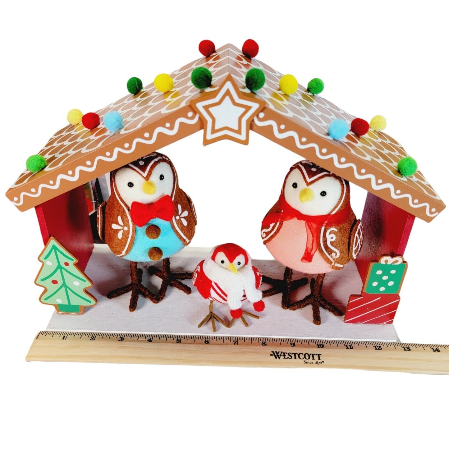 Target Wondershop Featherly Friends Gingerbread House Birds 4pc Set 2023 Christmas NEW