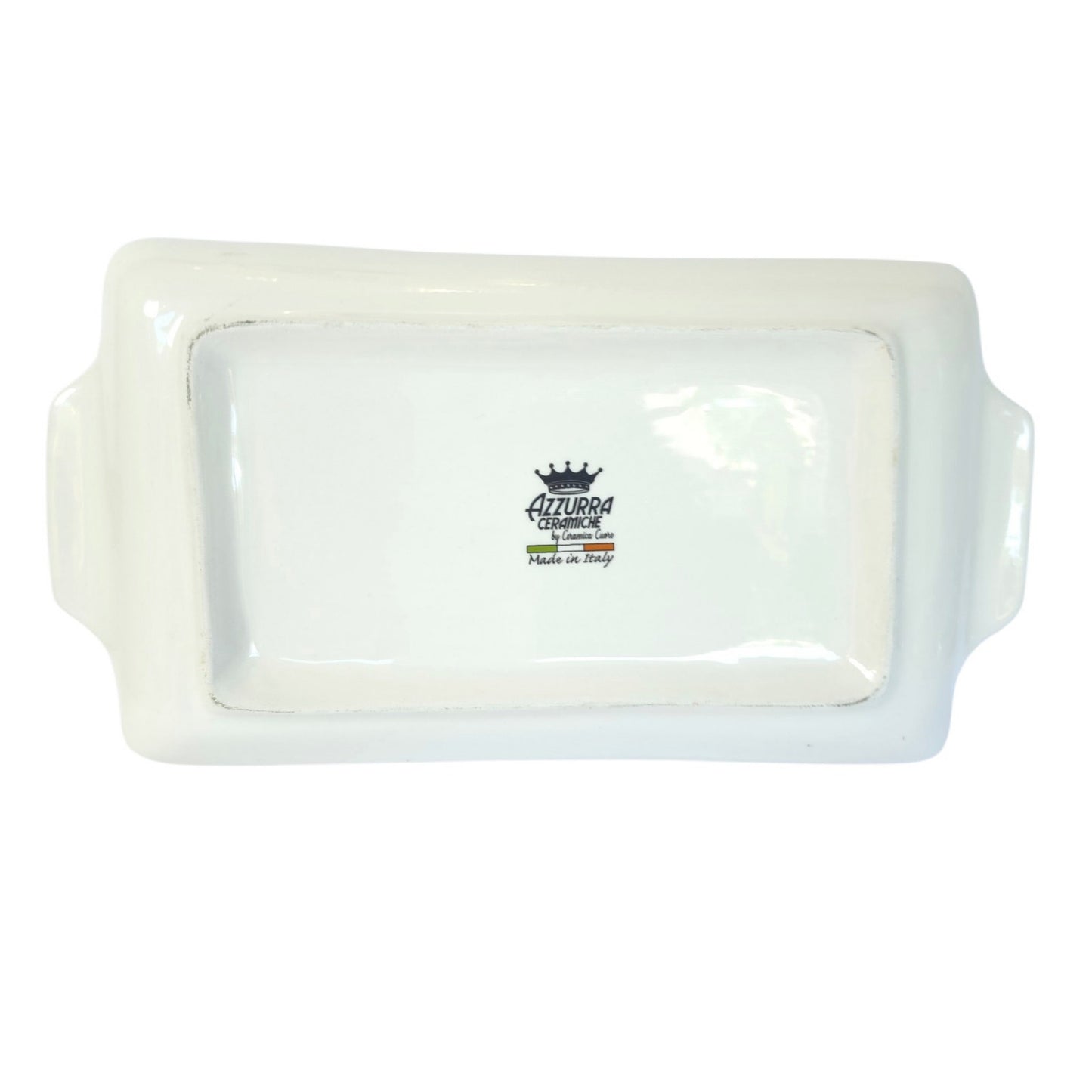Azzurra Ceramiche Italy Hand Painted Ceramic Serving Tray Floral Italian Pottery