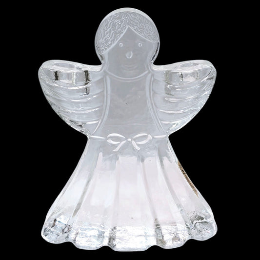 Vtg Glass Angel Candle Holder W. Germany BelMondo Glasdesign Georgshutte 1985