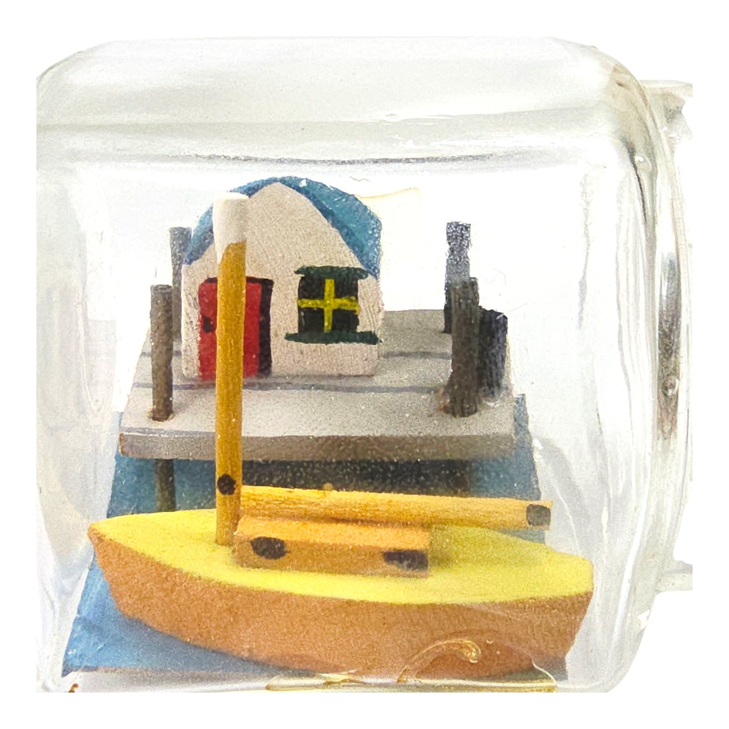 Lot 2 Ship in Bottle Nautical Sailboat House Scene Miniatures Glass Jar Decor