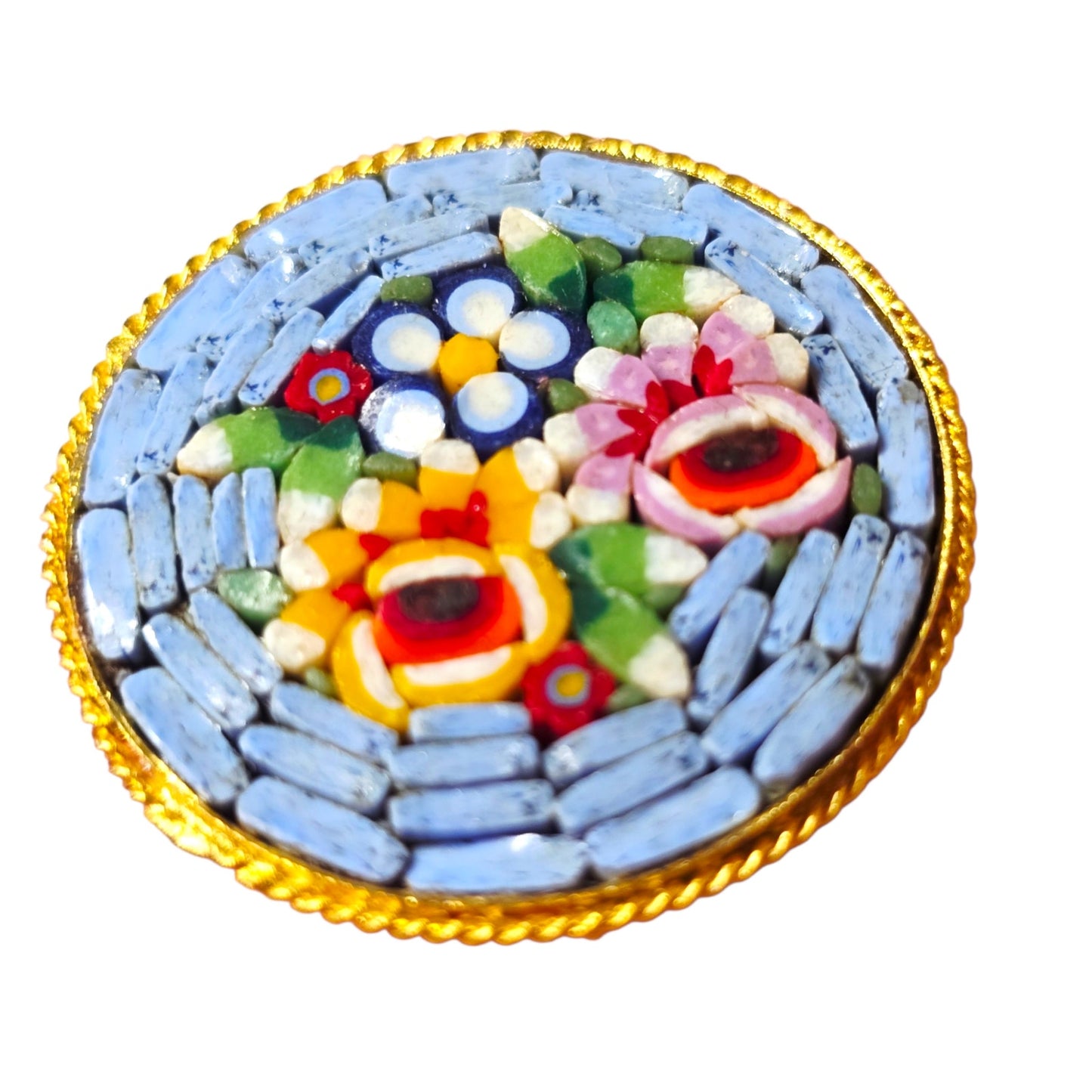 Made in Italy Micro Mosaic Pin Brooch