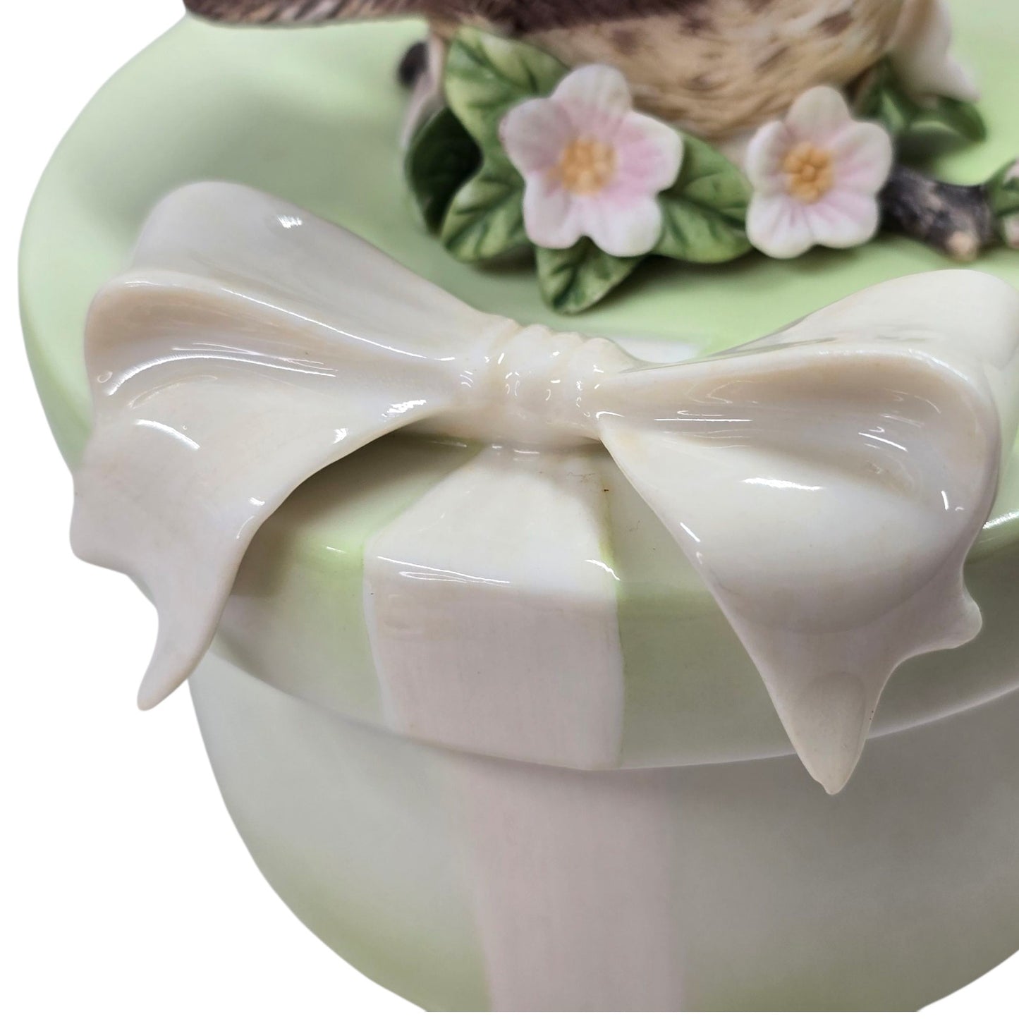 Vtg 2009 Crystal Cathedral Sparrows Club Trinket Box Bird Bloom Where Planted