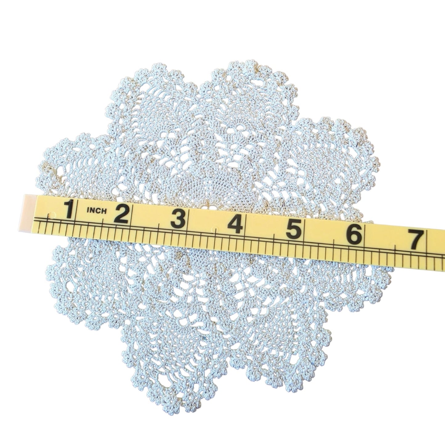Vintage Crinoline Lady Embroidered Dresser Scarf & Crochet Doily Set Centerpiece