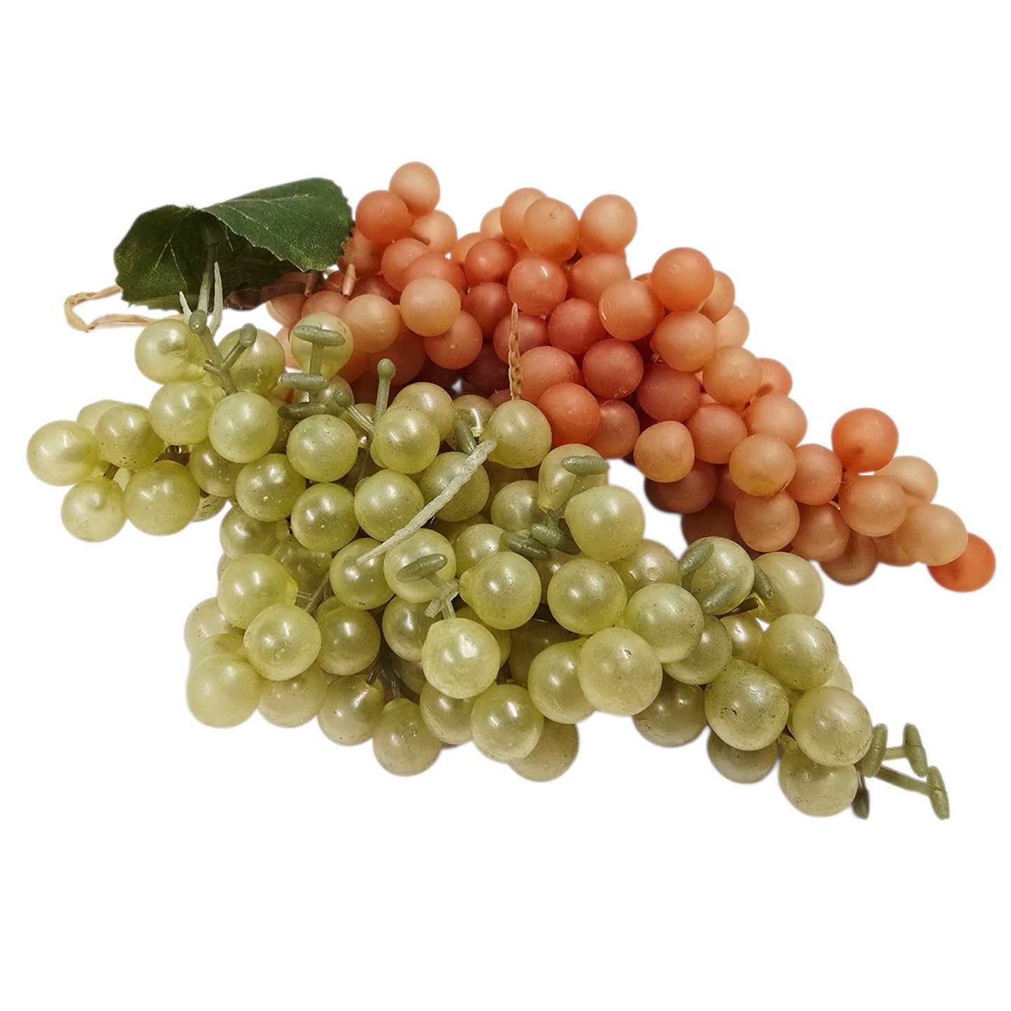 Faux Grapes Green & Red Artificial Fruit Rubber Plastic Fruit Bowl Farmhouse