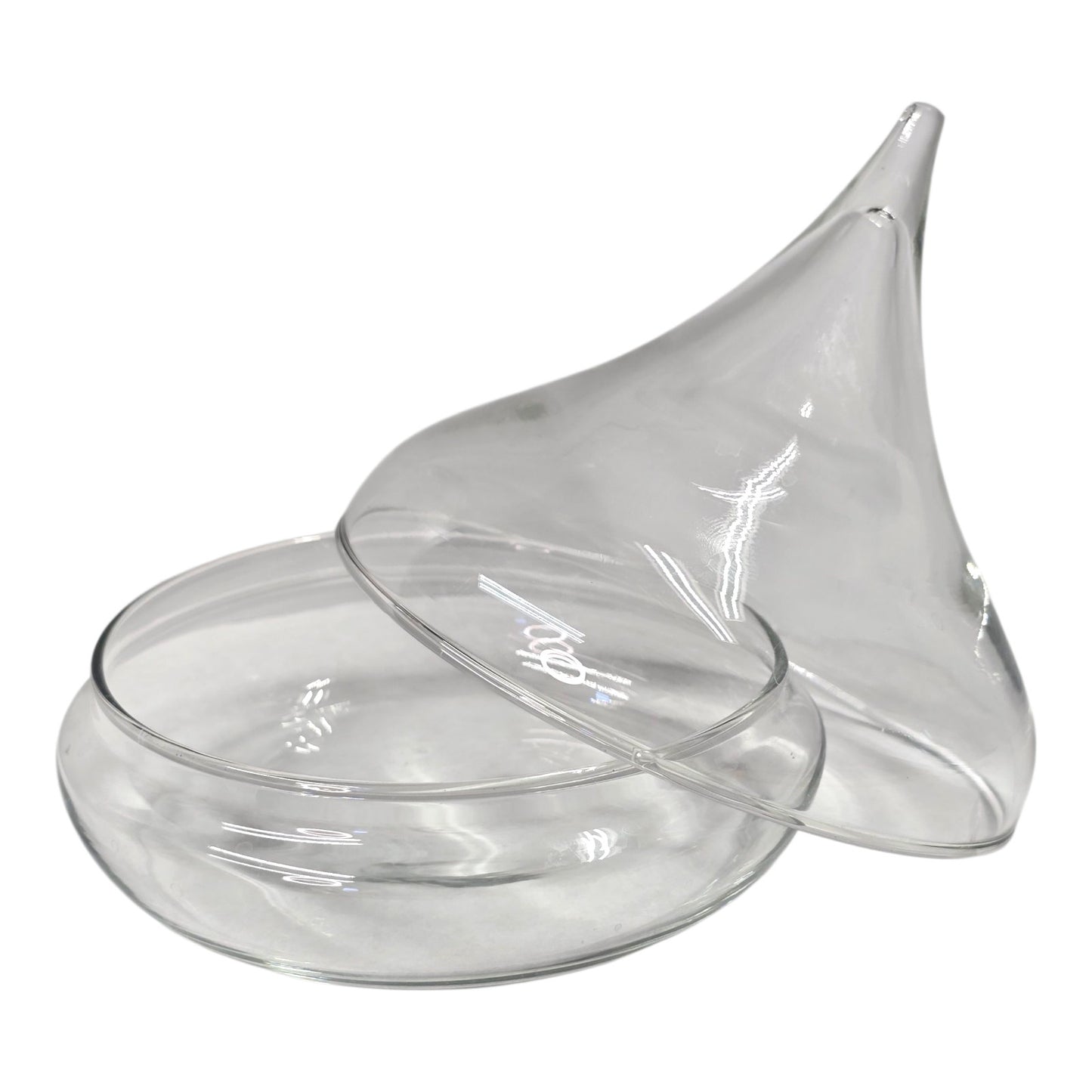 Hershey's Kiss Candy Dish Lidded Jar Clear Glass Candy Jar Trinket Dish