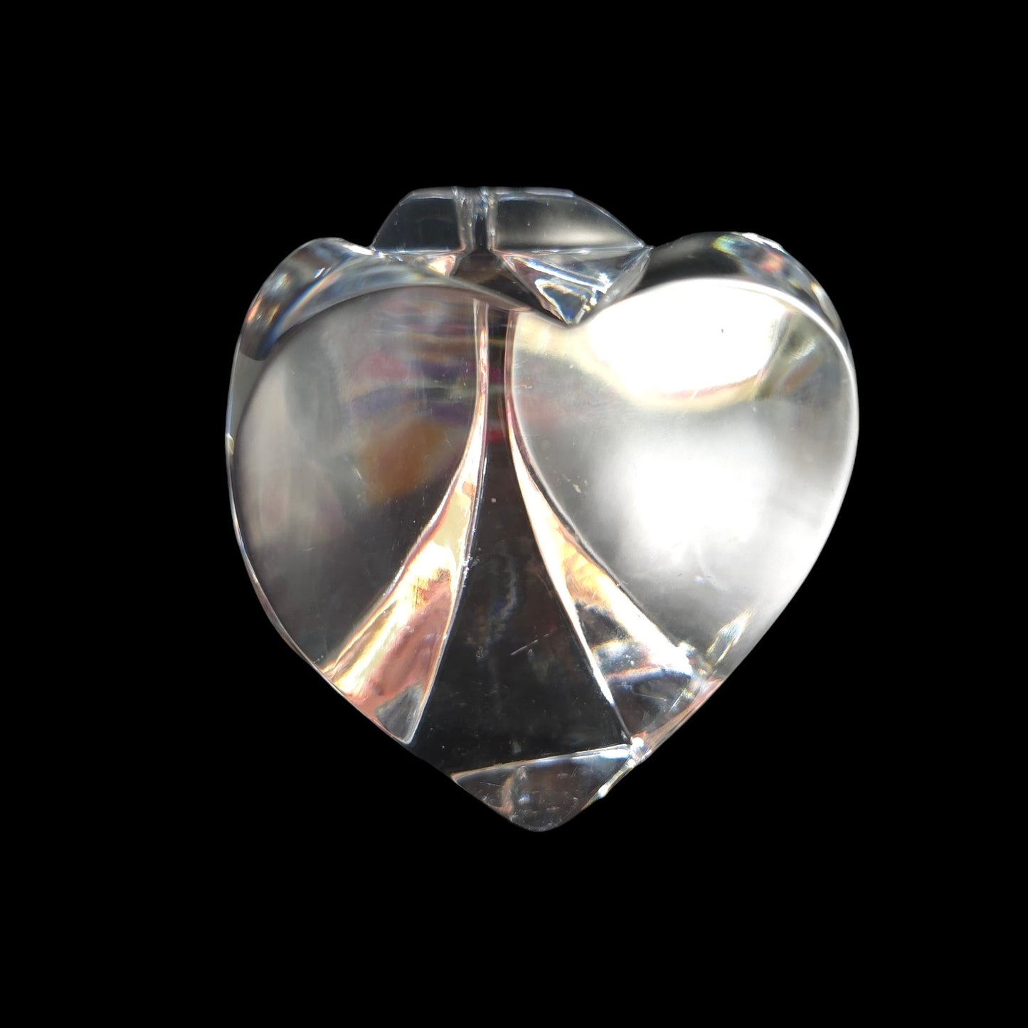 Multi-Faceted Glass Heart Paperweight, 2.5" H