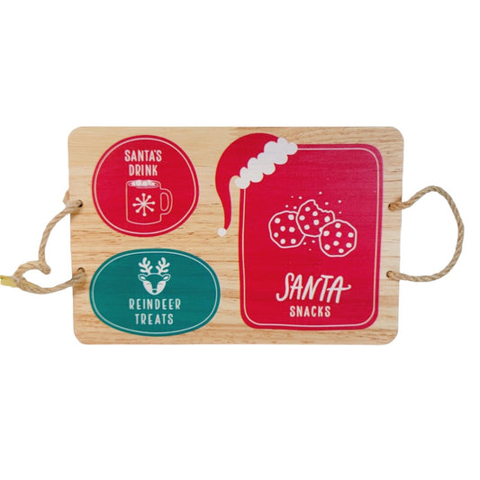 Target Christmas Wood Santa Cookie Tray: Santa Snacks, Drink, Reindeer Treats