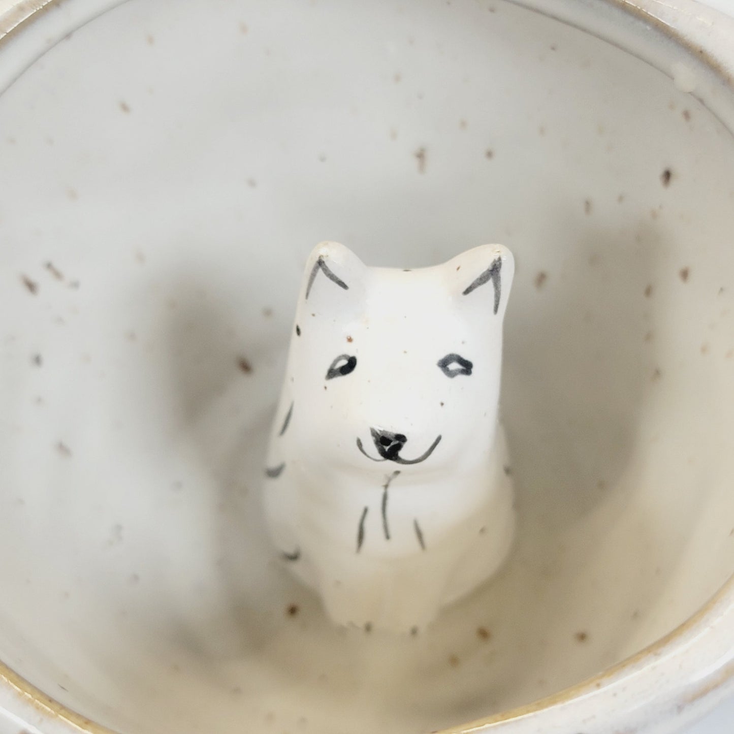 Urban Outfitters Peekaboo Dog Mug Ceramic Floral Flowers Coffee Tea Stoneware