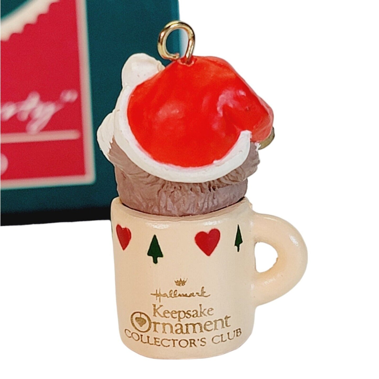 1989 Hallmark Keepsake Ornament Collectors Club Sitting Purrty with BOX