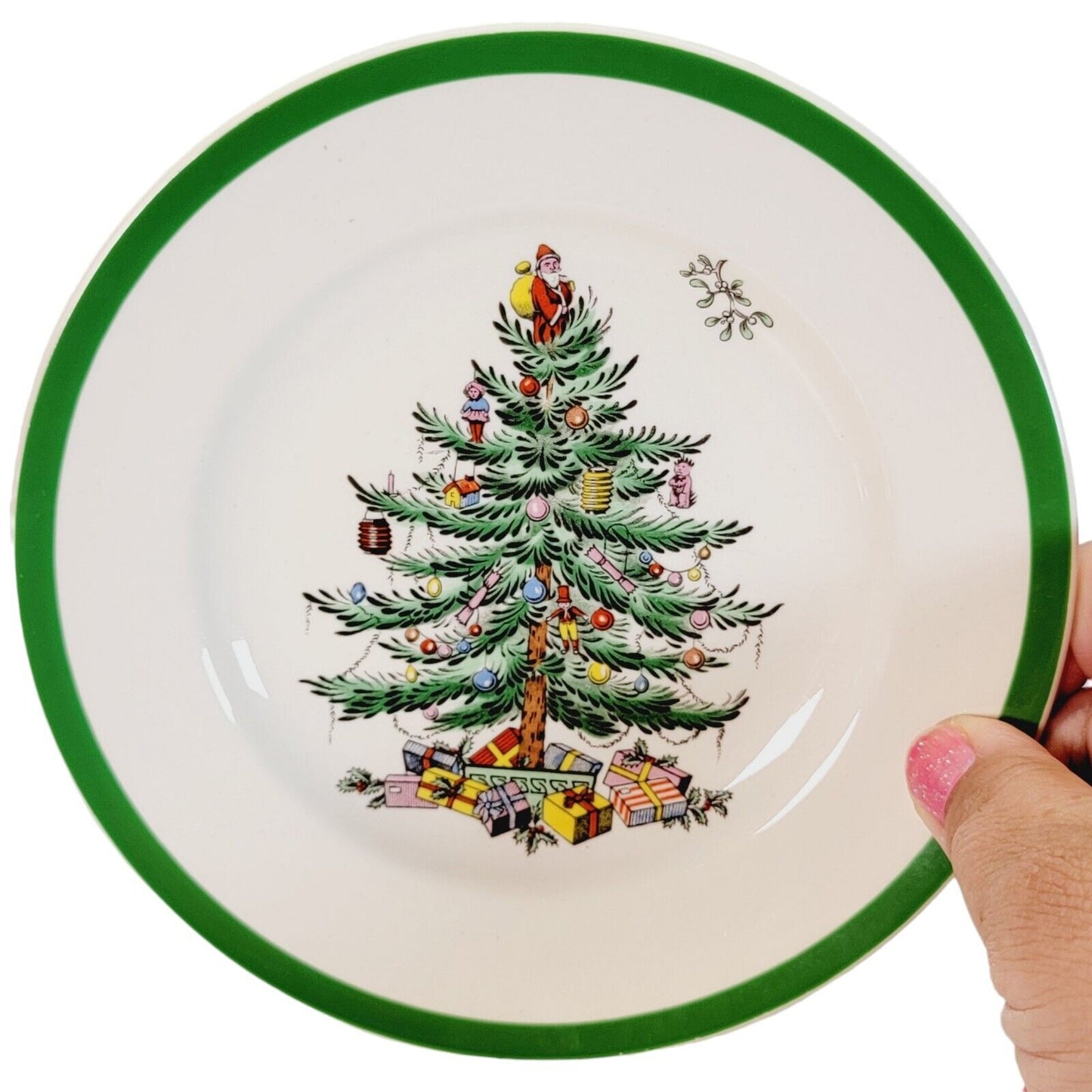 Vintage Spode England Christmas Tree Holiday Set: Plate, Cup & Saucer S3324 M