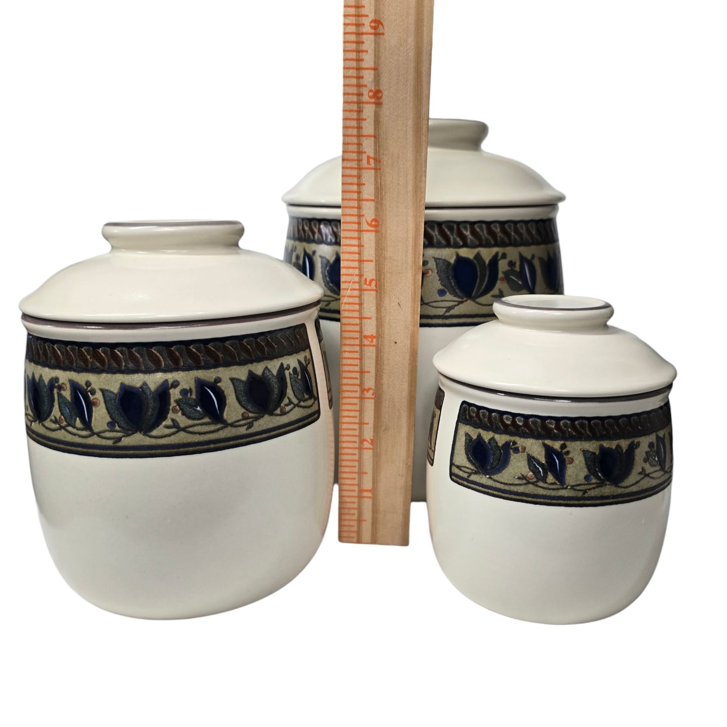 Mikasa Arabella Intaglio Canister Set with Lids - CAC01 Malaysia Stoneware