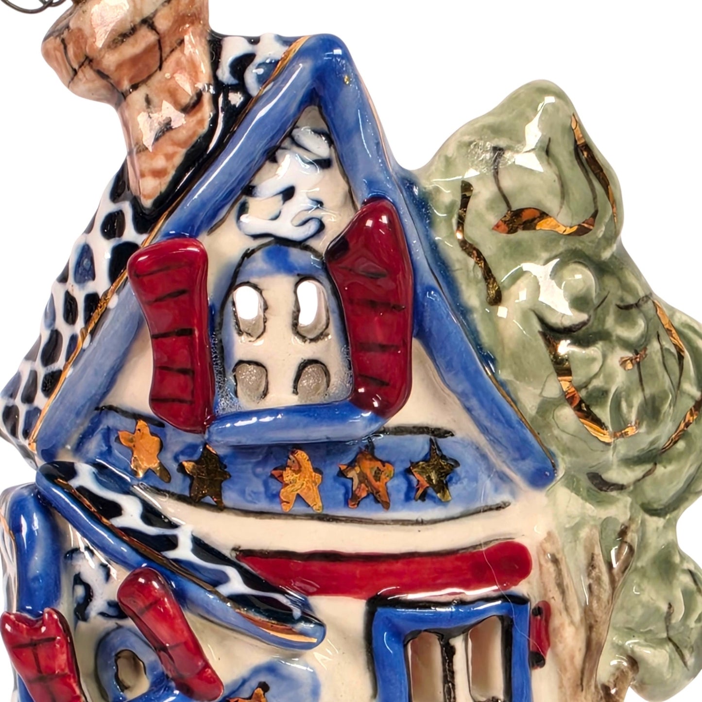Blue Sky Clayworks Heather Goldminc Home Sweet Home Americana Tea Light House 03