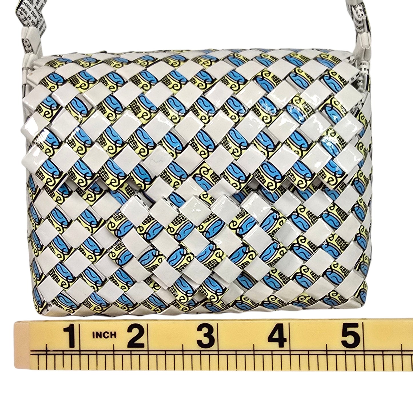 Handmade Woven Candy Wrapper Purse Child's Crossbody Bag Upcycled Sustainable