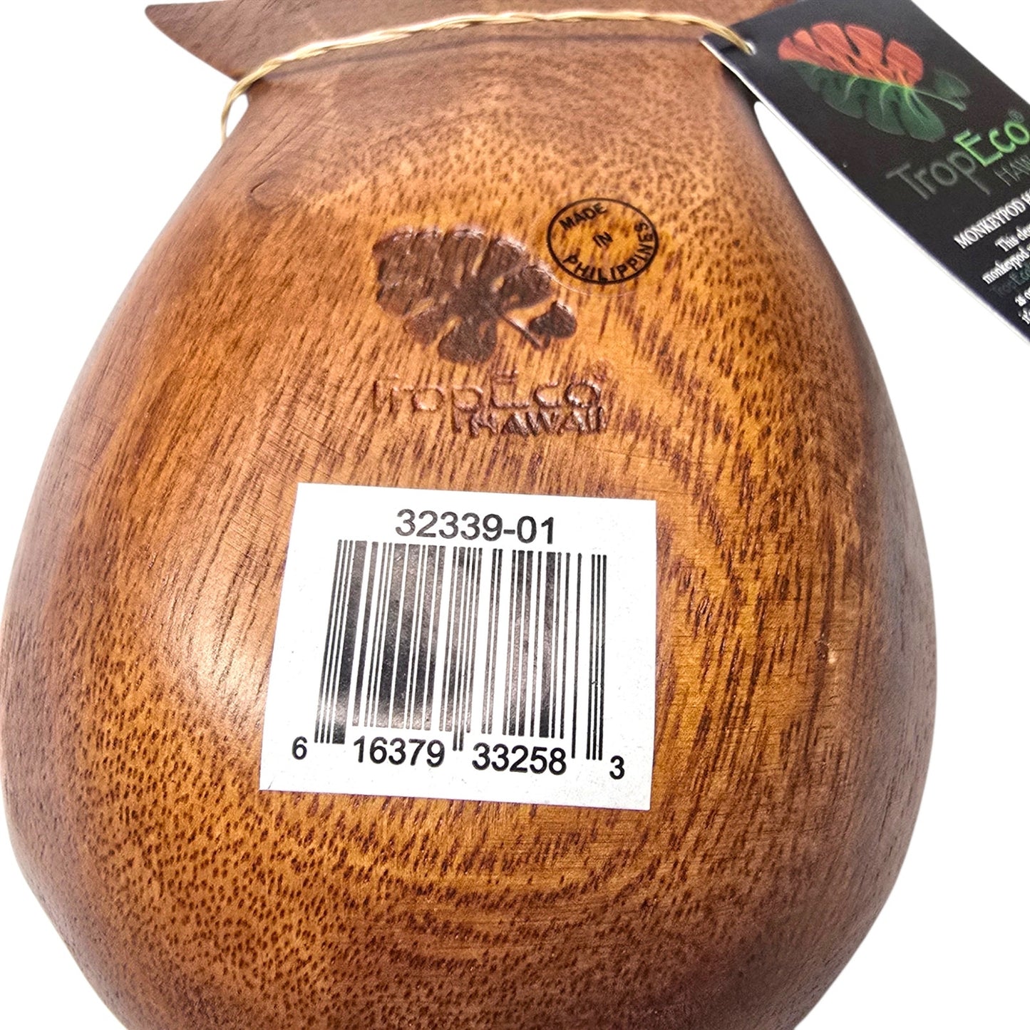 TropEco Hawaii Monkeypod Pineapple Trinket Dish NWT Wood Catch-all Tiki Rustic