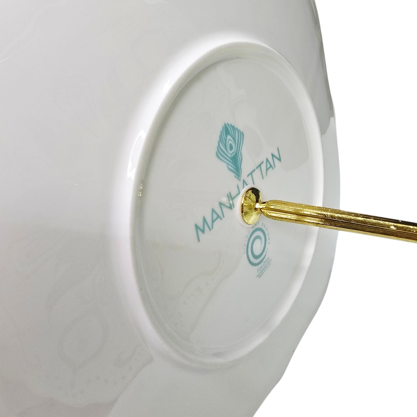 Manhattan Two Tier Dessert Stand Gold Trim Boho Fine China Tea Party Original Box