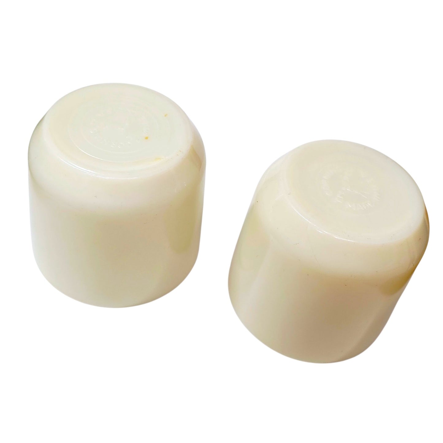 Corning USA Milk Glass Watchman's Navy Hand Warmer Cups Set of 2 No Handle Mug