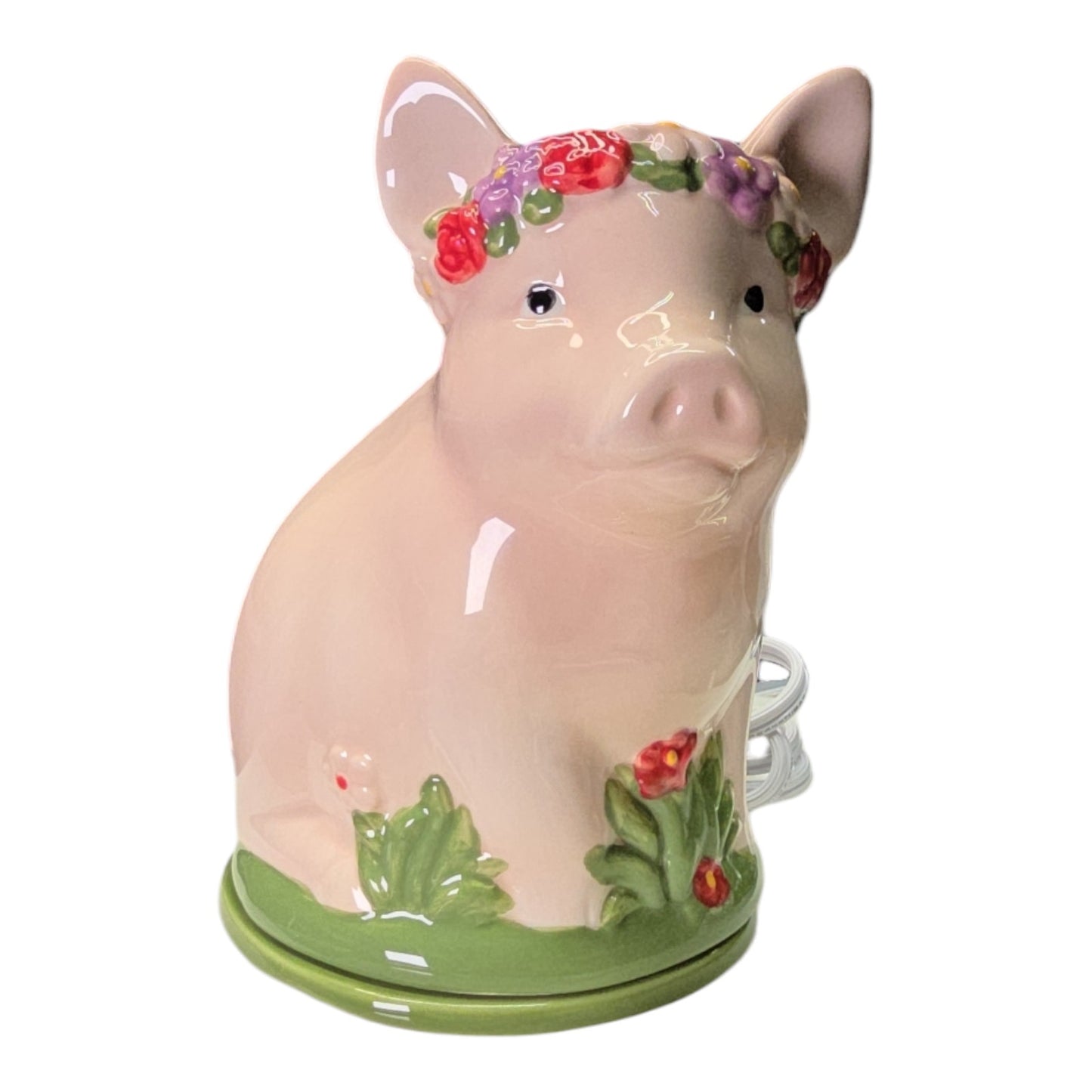 Pioneer Woman Ceramic Pig Fragrance Wax Warmer, Corded with on/off Switch