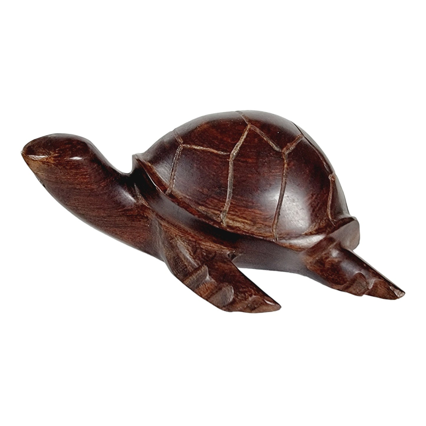 Vintage Hand-Carved Ironwood Sea Turtle Figurine, Wood Turtle Sculpture