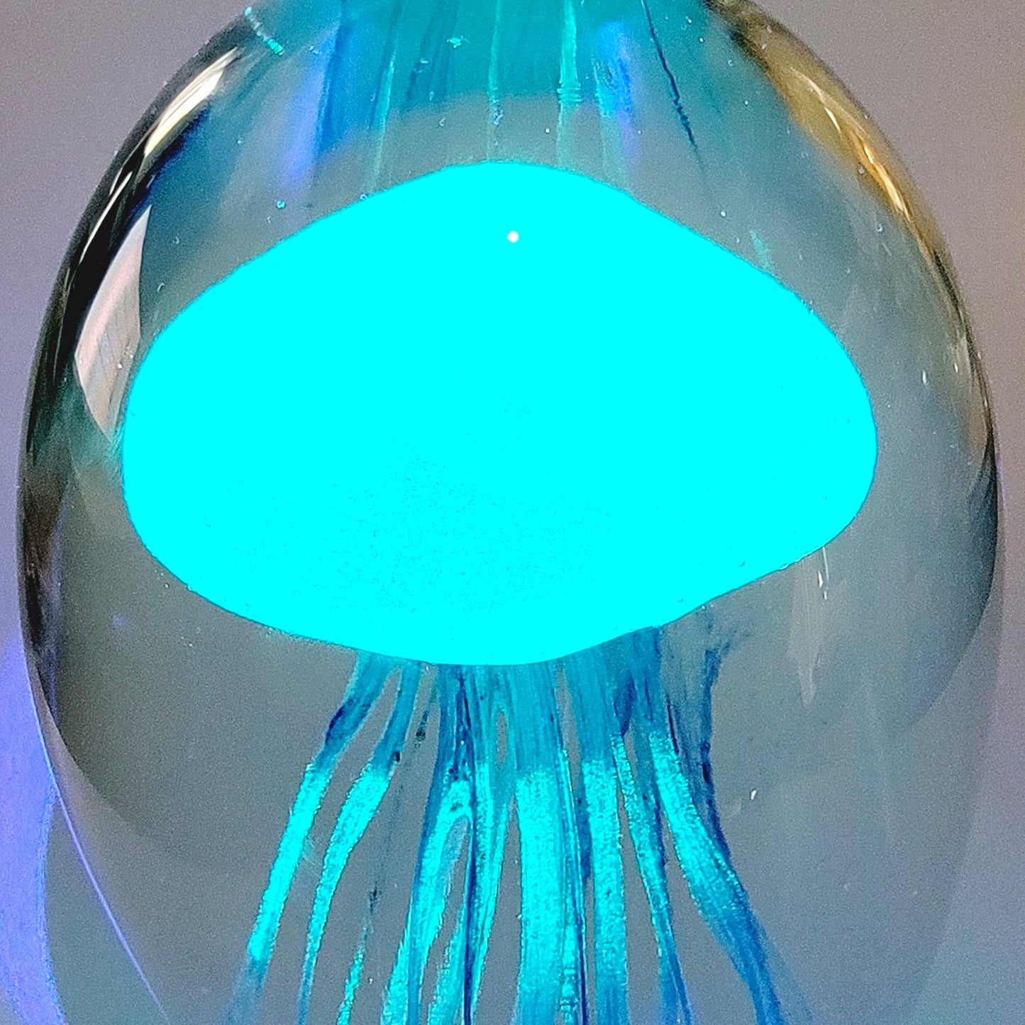 Large Glass Jellyfish 6" Blue Paperweight - Beautiful Design Art Glass