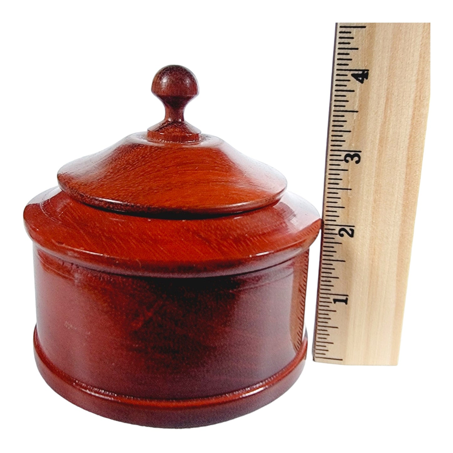 Turned Wood Jar, Hand-Carved Wooden Lidded Box, Wooden Trinket Box READ