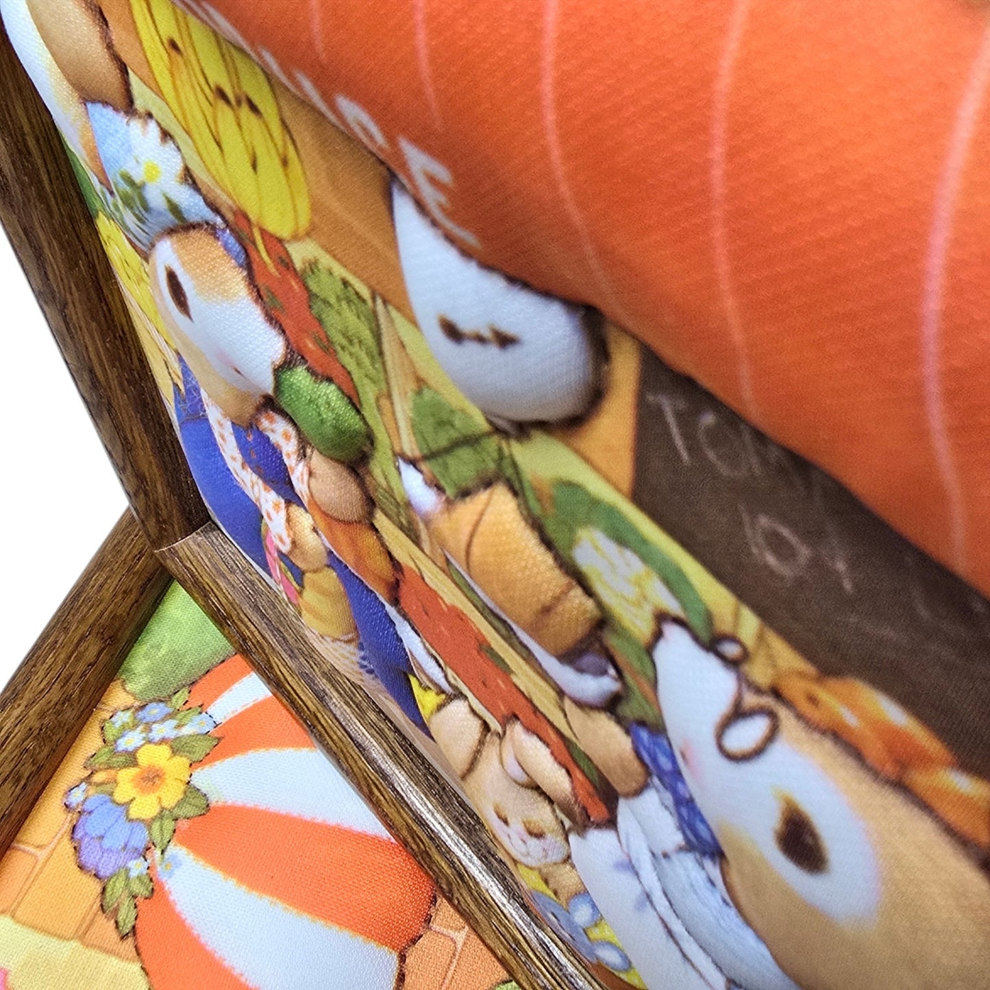 Vtg 3D Fabric Art Bunny Scenes Set of 2 Framed Produce Flowers Ice Cream Nursery