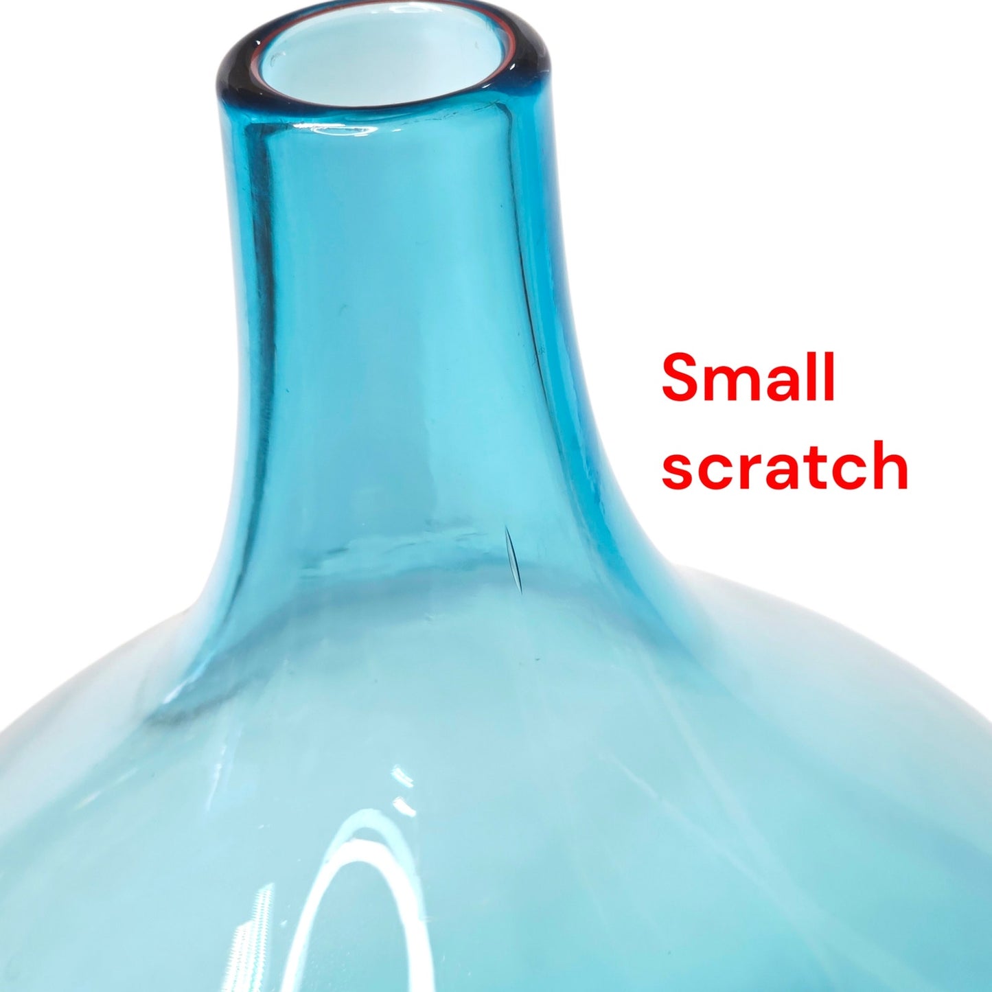 Blue Ombre Art Glass Vase Heavy Bottom Teardrop Shape 8"