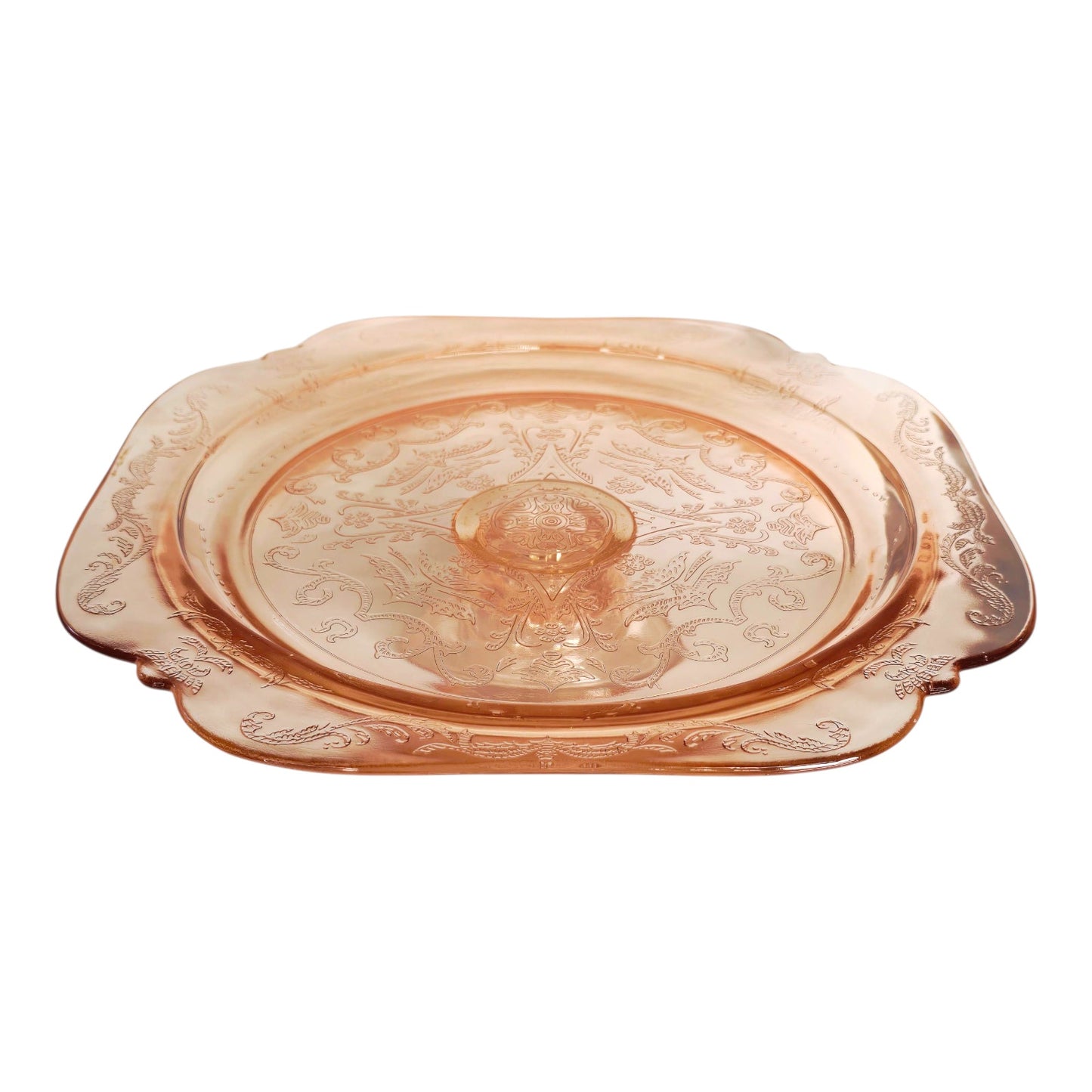 Vintage Pink Madrid Depression Glass Pedestal Cake Stand