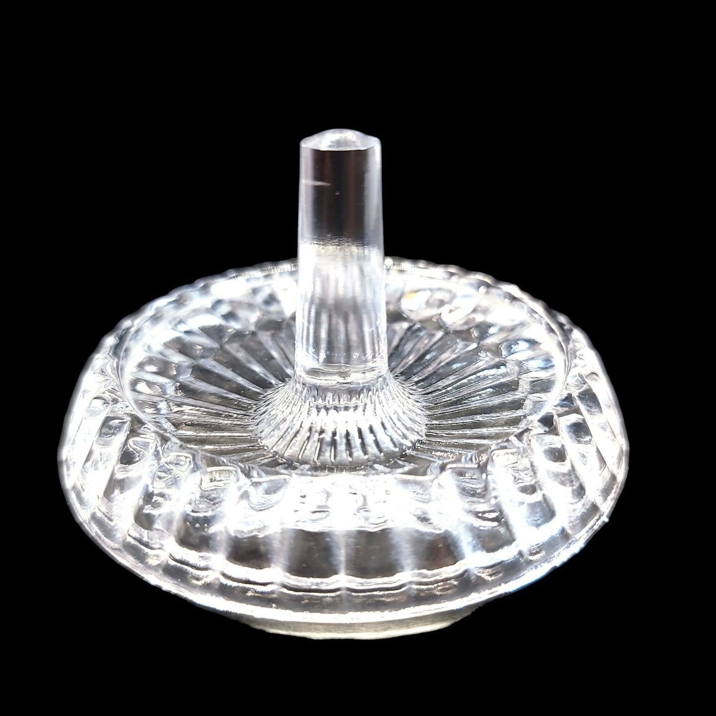 Vintage 1980 Avon Fostoria Clear Glass Ring Holder, Vintage Clear Cut Glass Ring Holder, Vintage Ring Dish