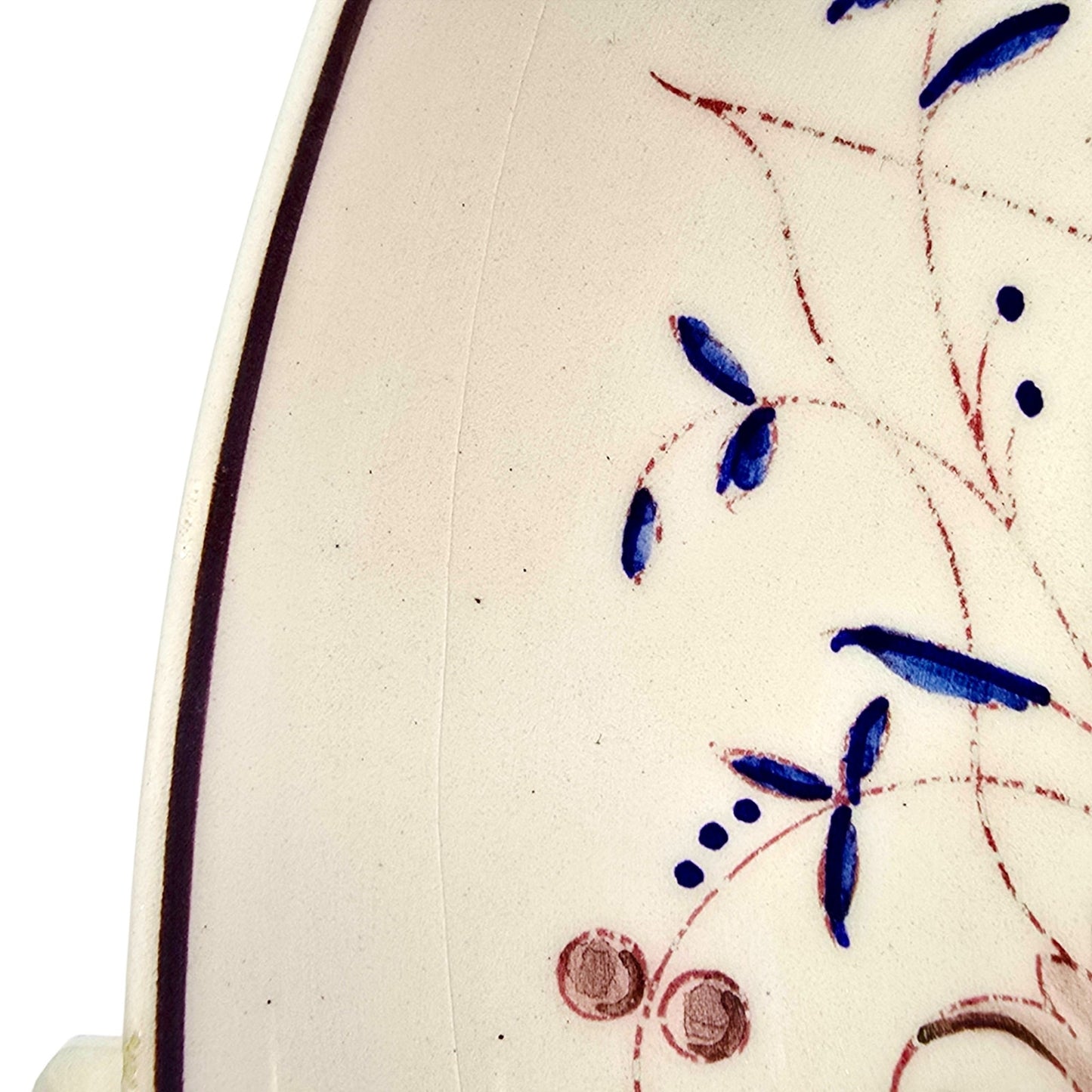 Outeiro Agueda Portugal Double Handle Bowl Hand Painted Folk Art Irene 527 Read