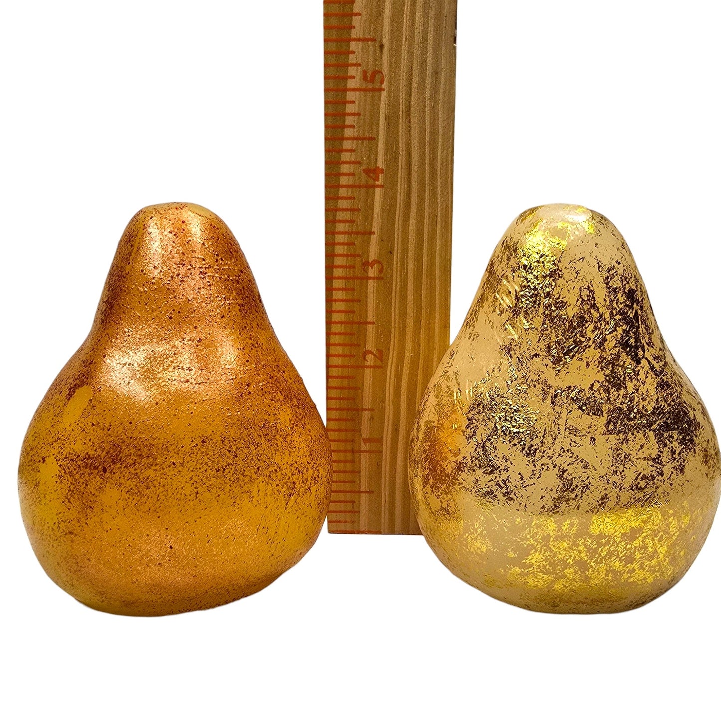 Vtg Illuminated LED Pear Light Set GLO Colonial Candle Gold Foil Fall Decor