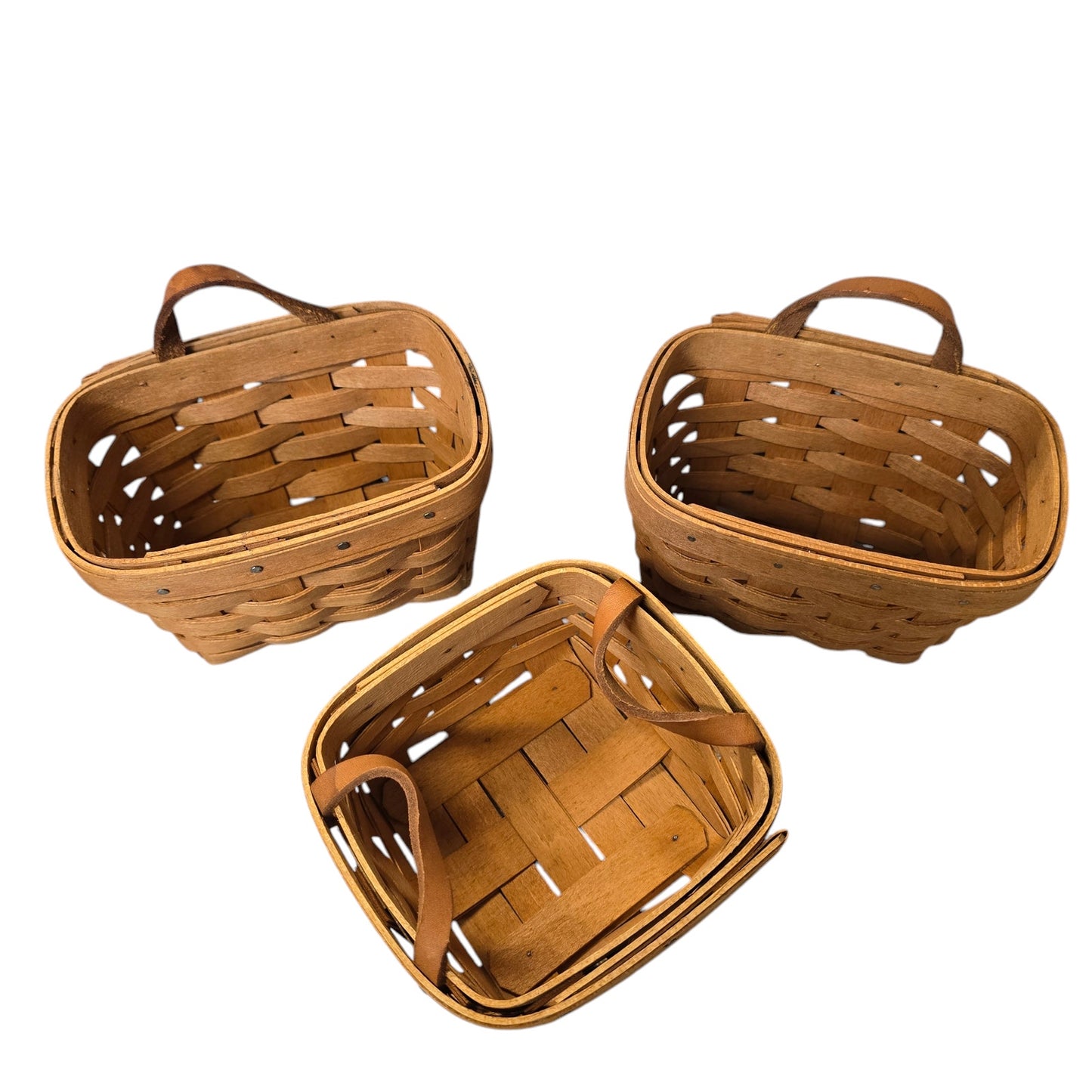 Set of 3 Small Longaberger Handwoven Baskets