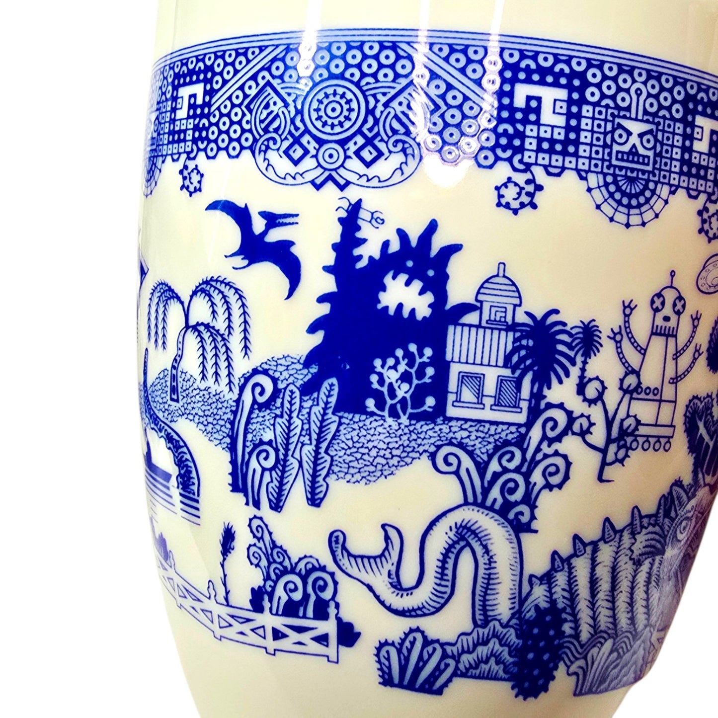 Calamityware Things Could Be Worse Mugs Set of 2 Blue White Porcelain Coffee Mug