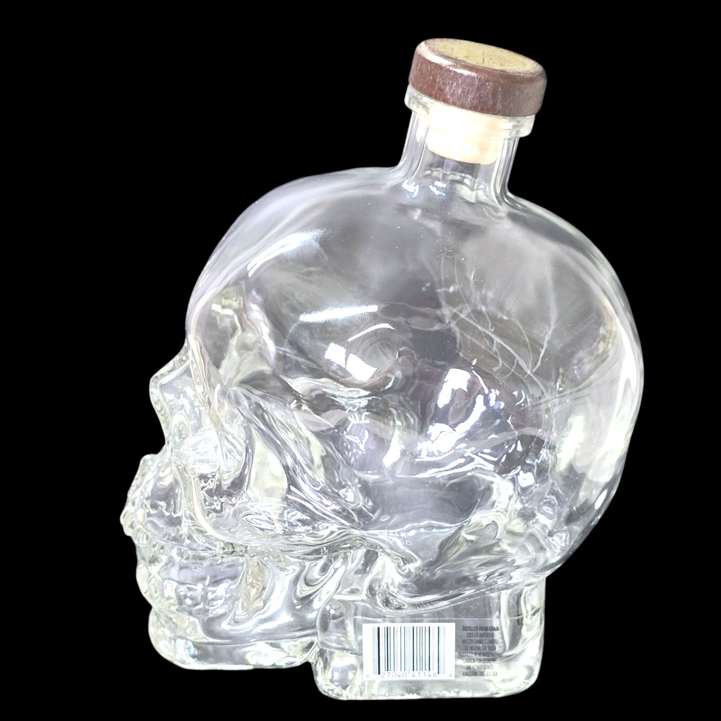 Large Crystal Head Vodka Skull Bottle (Empty) 1.75 L w/Original Stopper 9" H