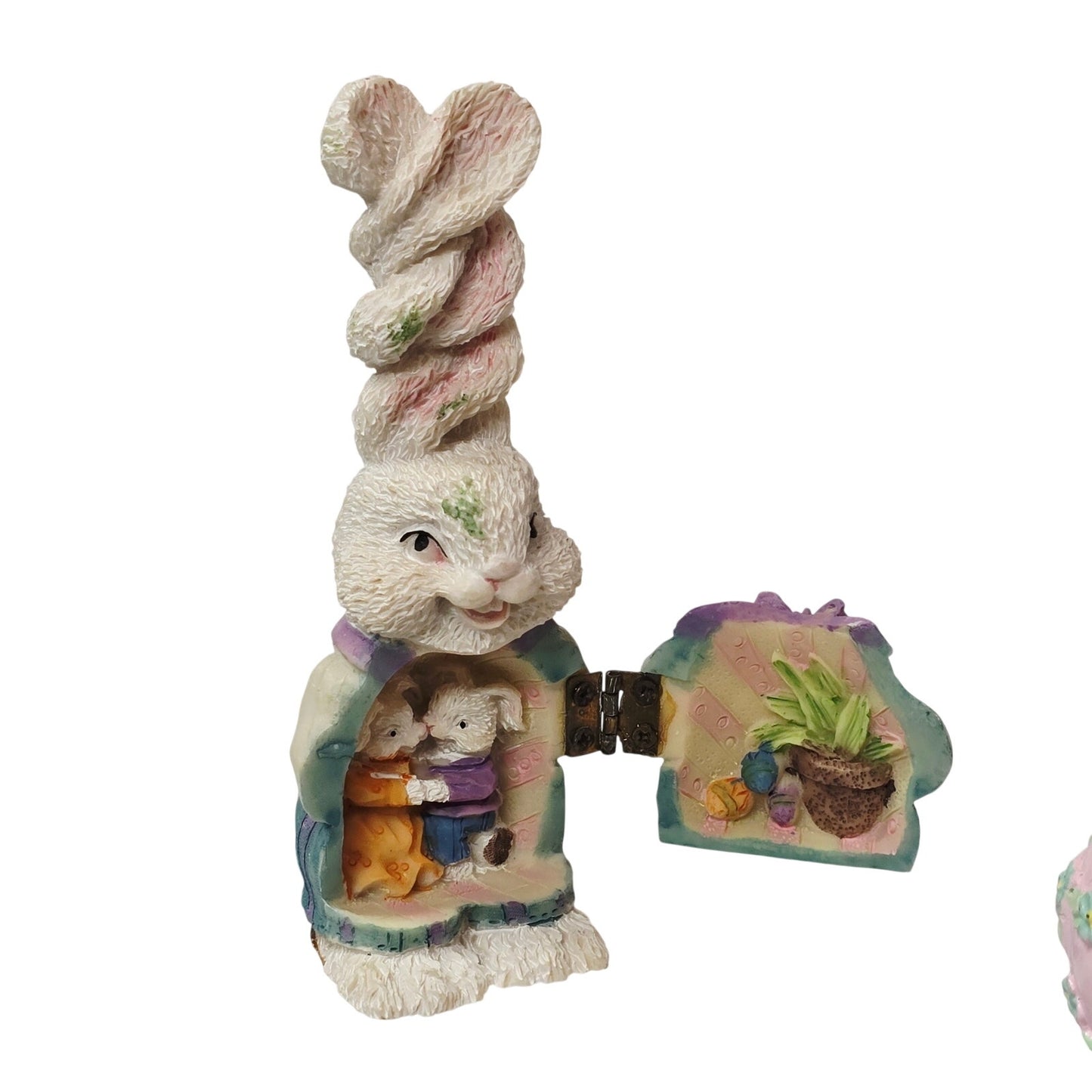 Vintage Easter Bunny Figurine Lot (6) Magic Creations 1997 Hinged & Resin