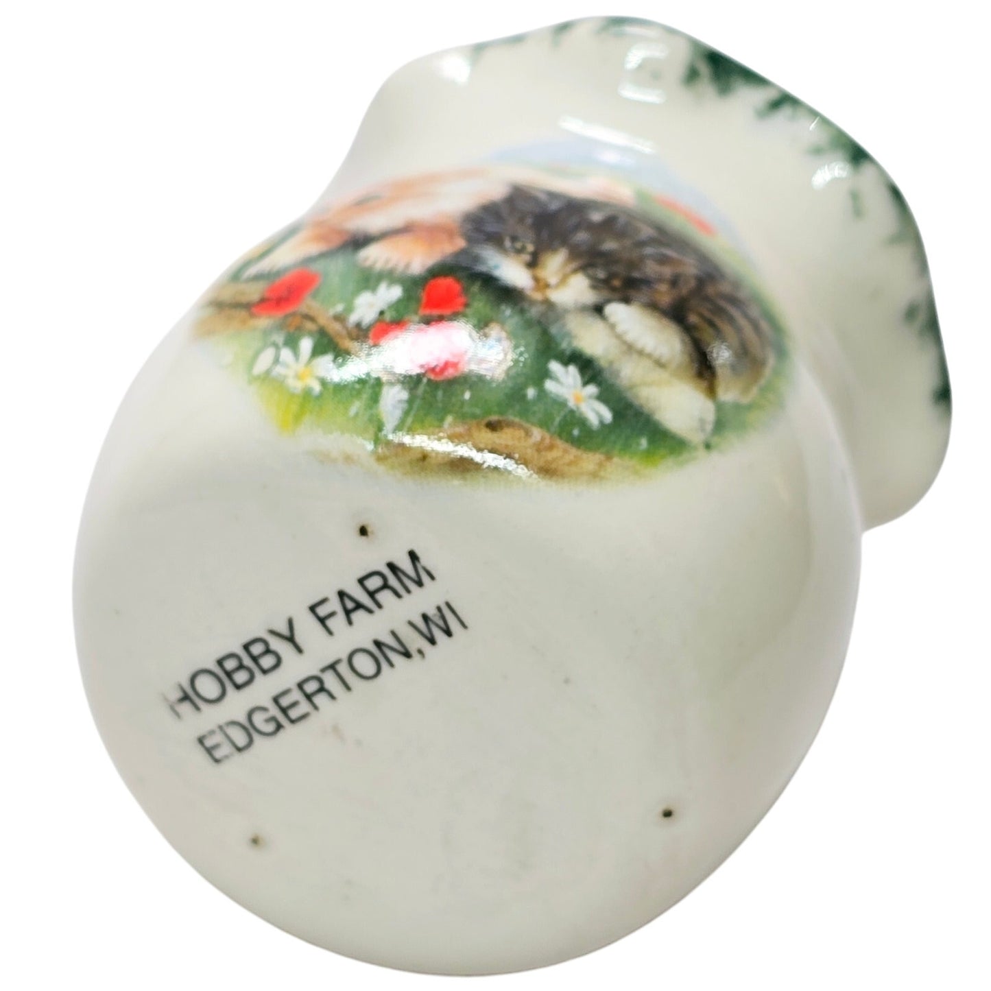 Hobby Farm Pottery Trinket Vase with Kittens Transferware