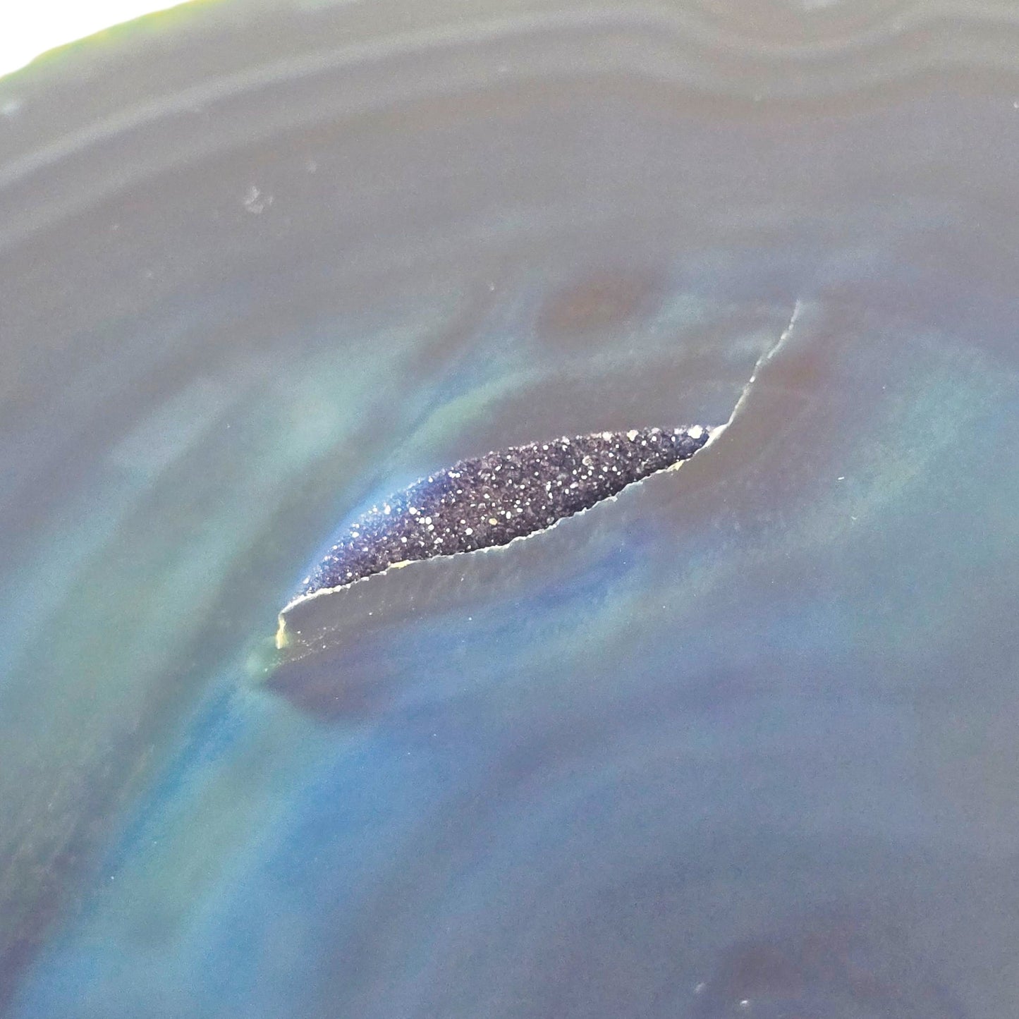 Blue Agate Geode Crystal Druzy Slab Slice