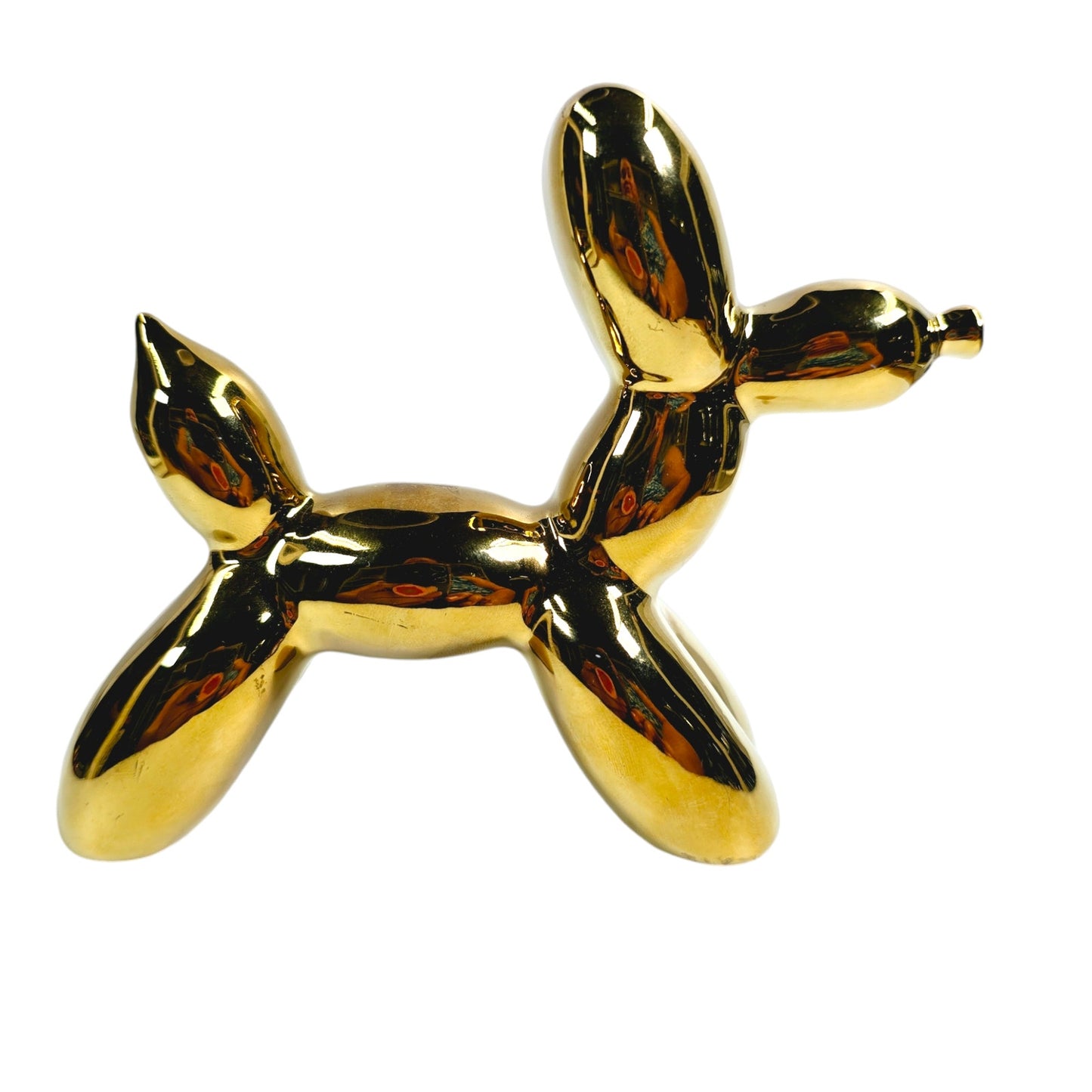 Balloon Dog Figurine, Gold Tone over Ceramic